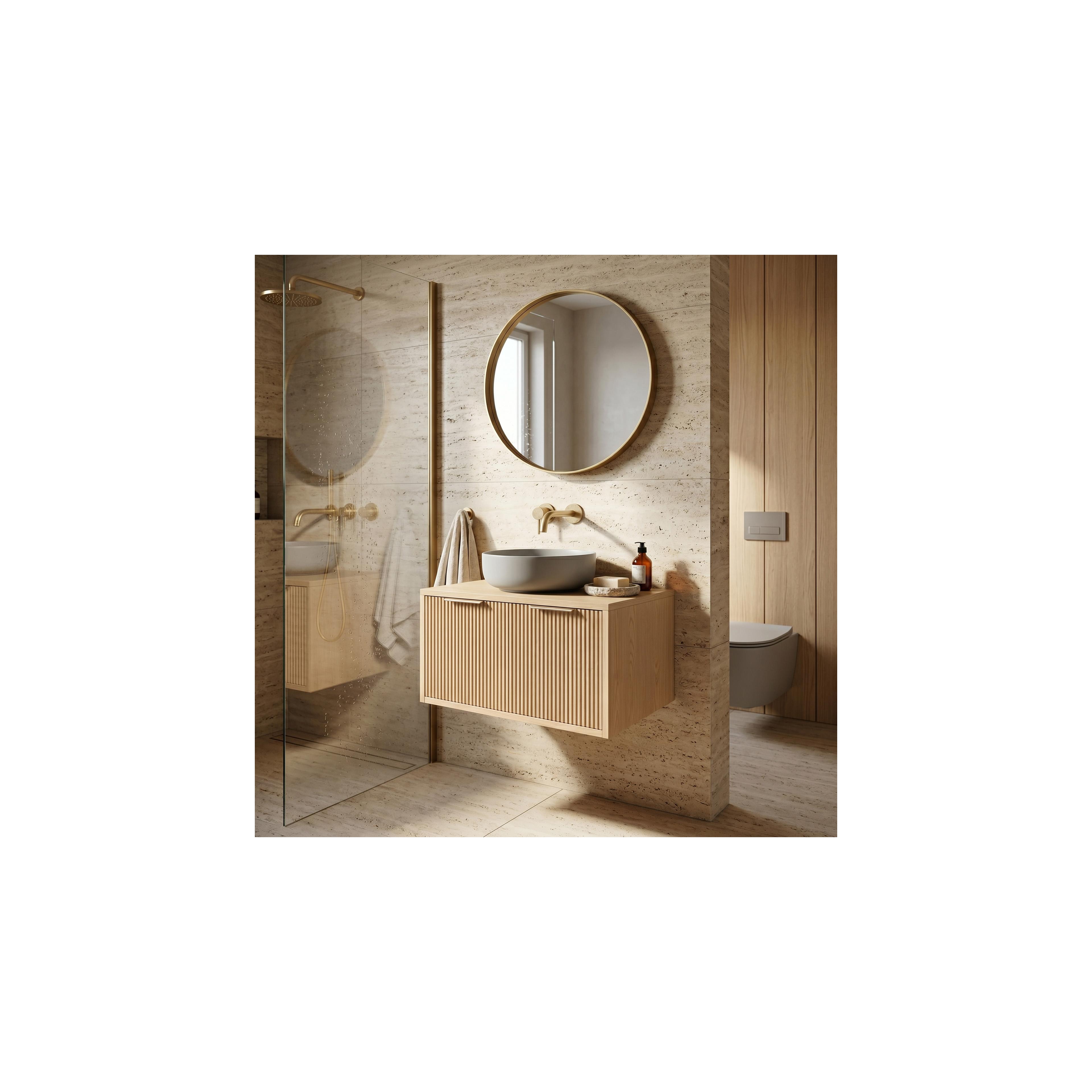 Bathroom vanity cabinet Rea Core 80cm Beige