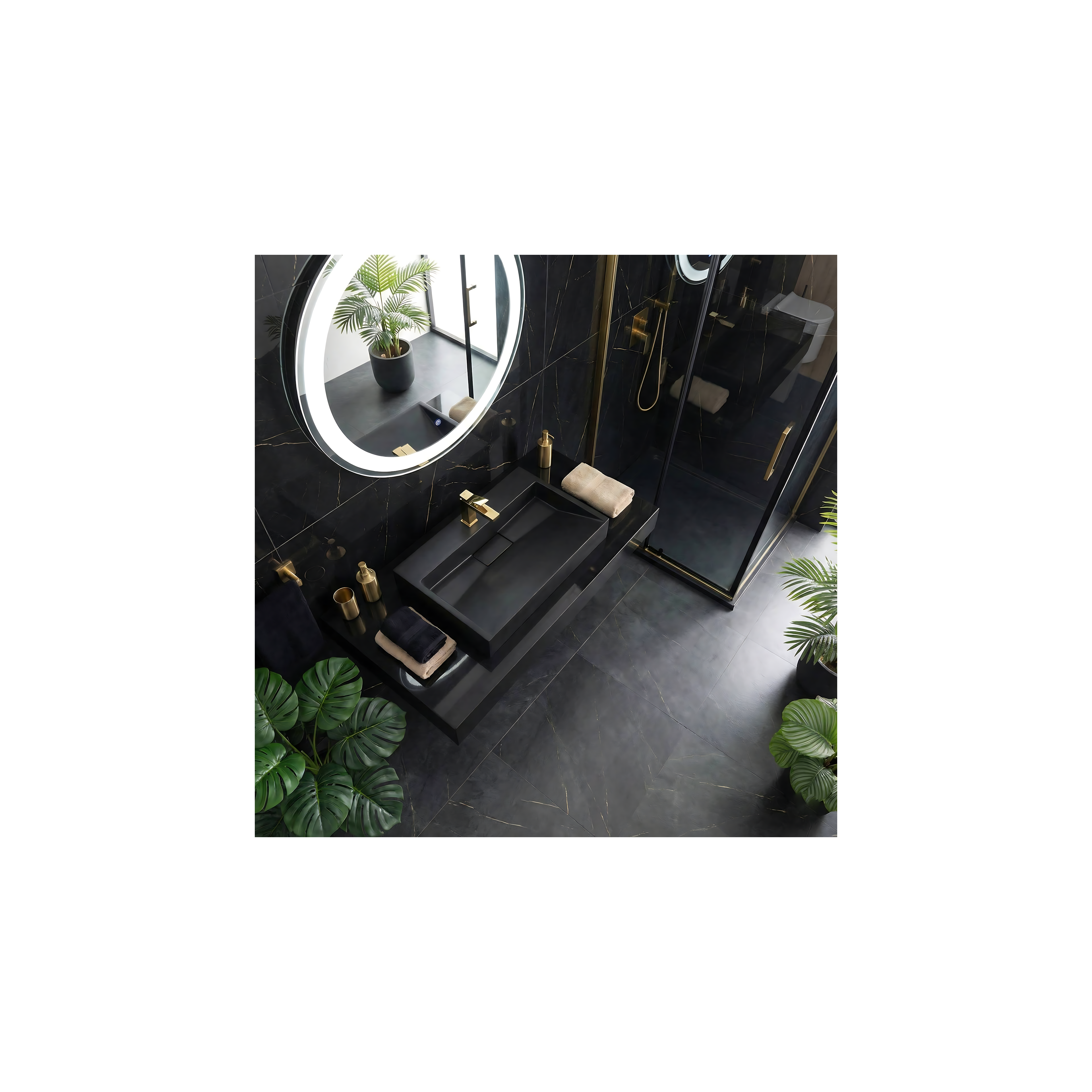 Konglomerato praustuvas GOYA Juoda Mat 50CM