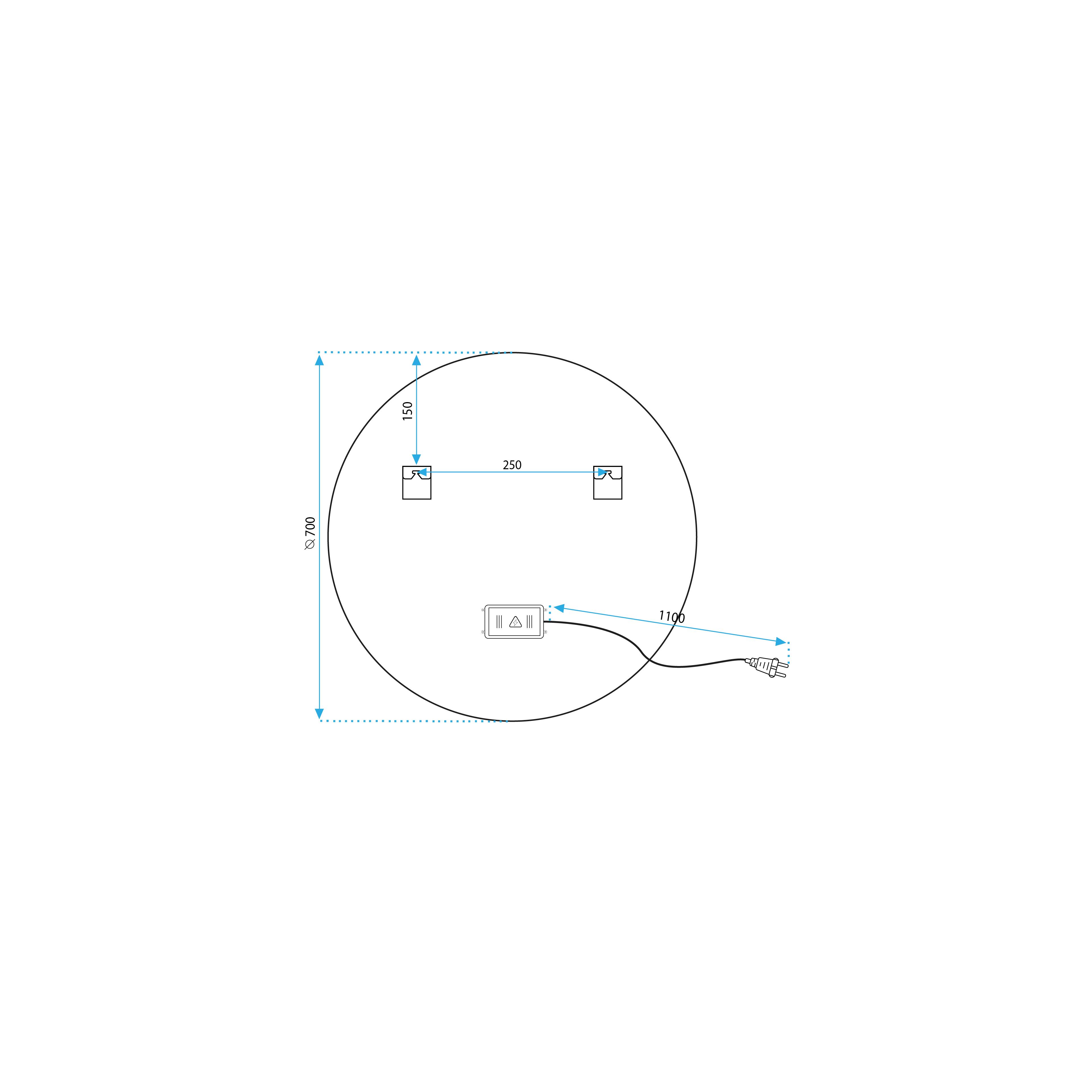 Miroir LED 70cm HZJ070