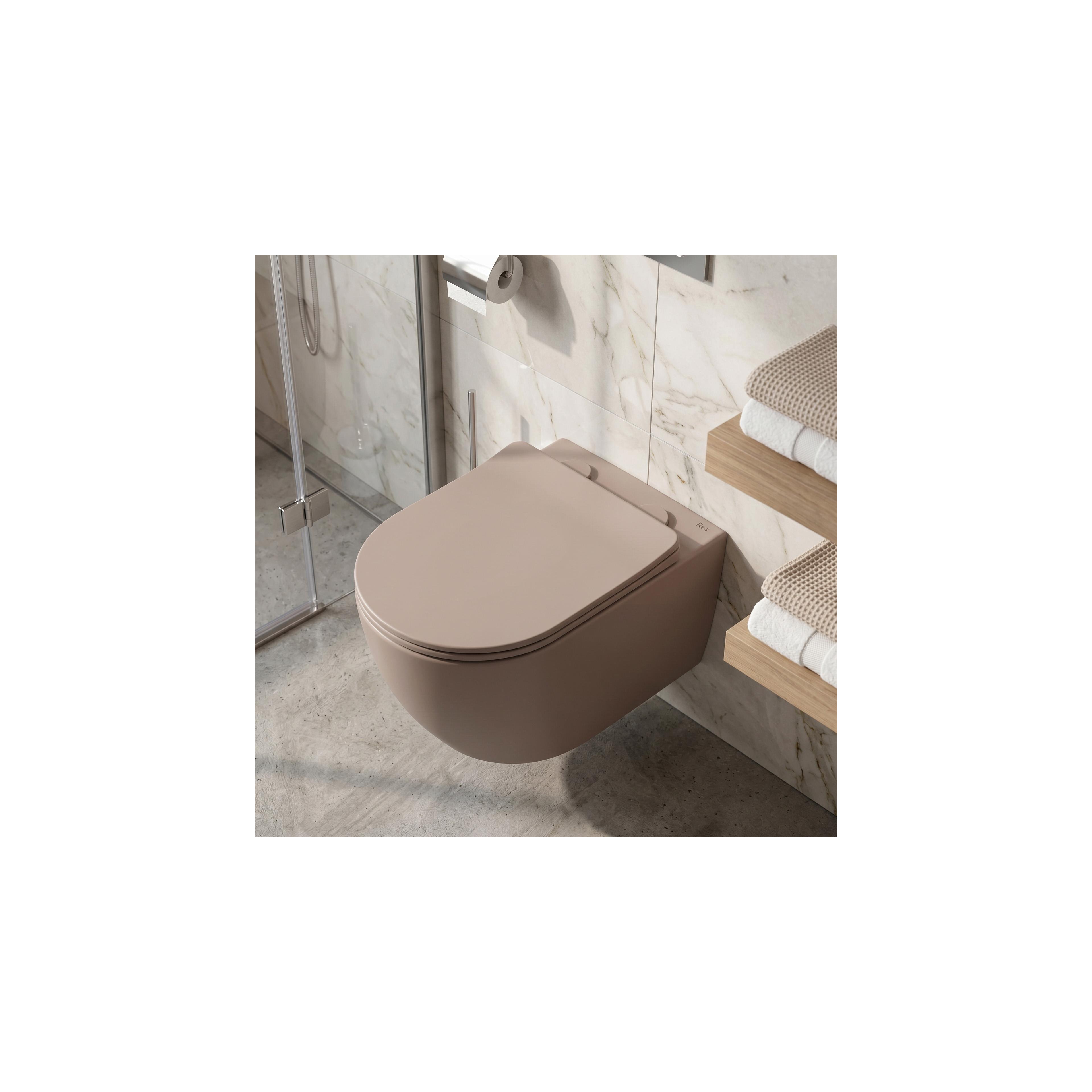 Seinälle ripustettava wc-istuin REA Focus Tornado Taupe