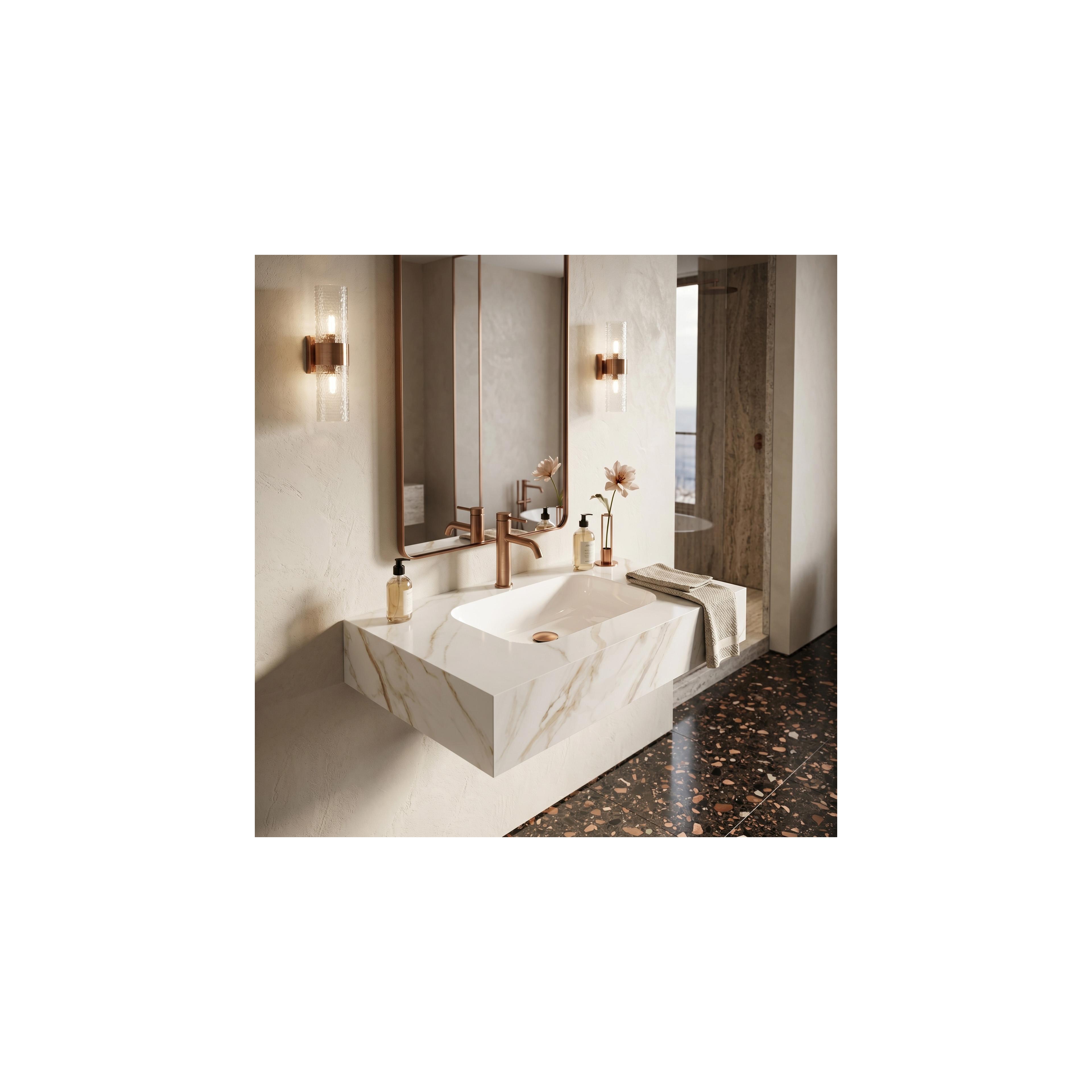 Lavabo suspendu Rea Aresa Grey Gold 80
