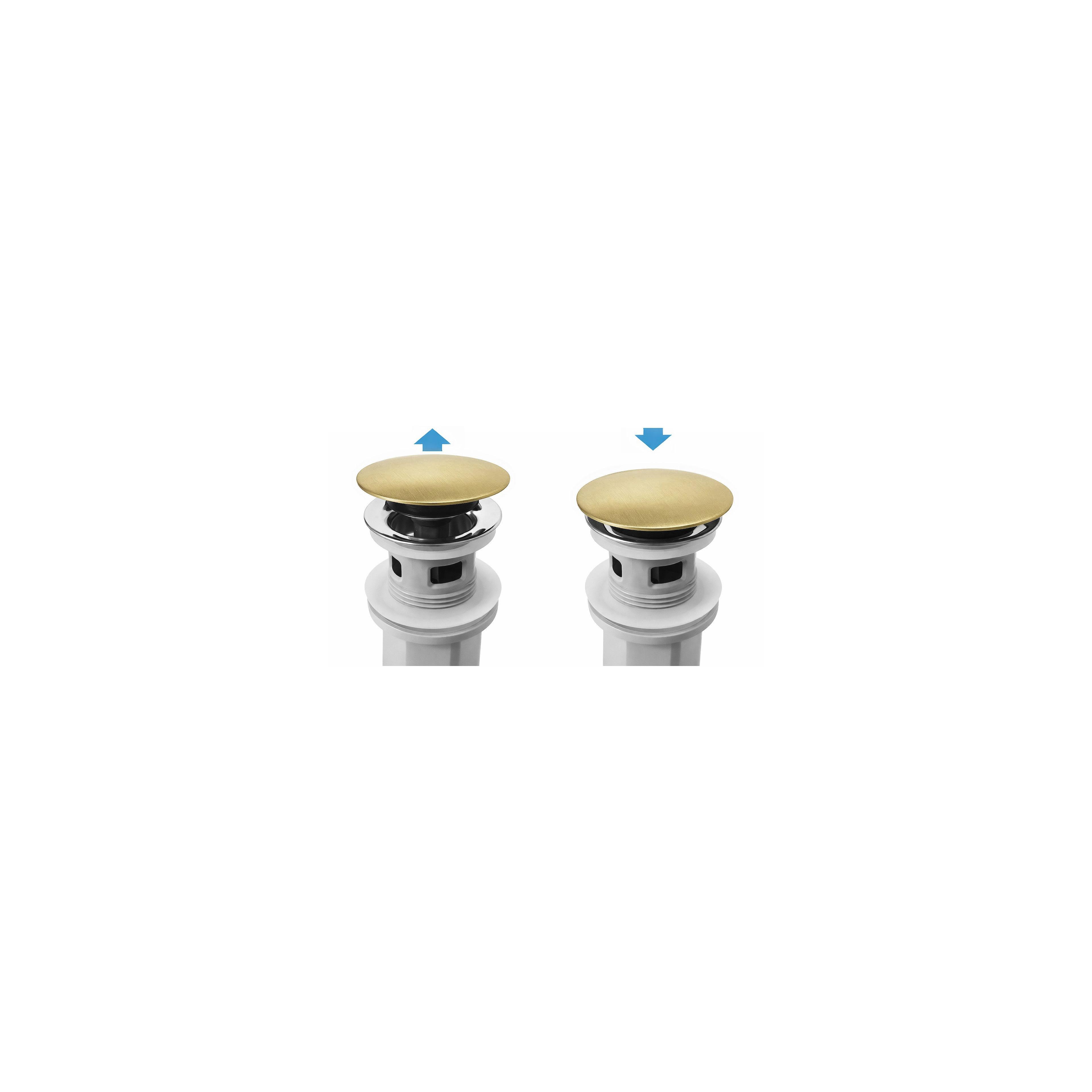 Washbasin siphon with click-clack drain REA Flow Brush Gold