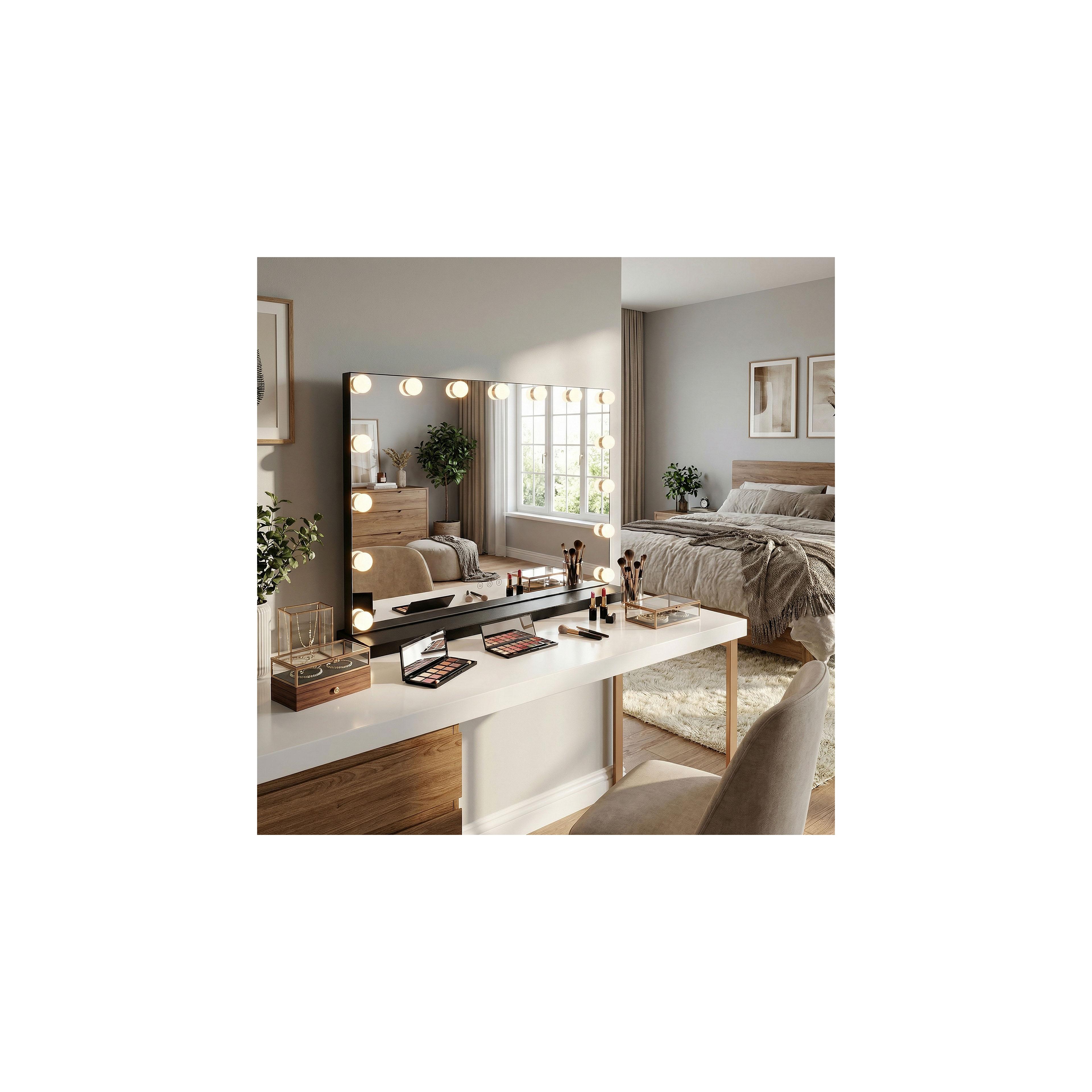 Mirror LED HOLLYWOOD Black 80x60