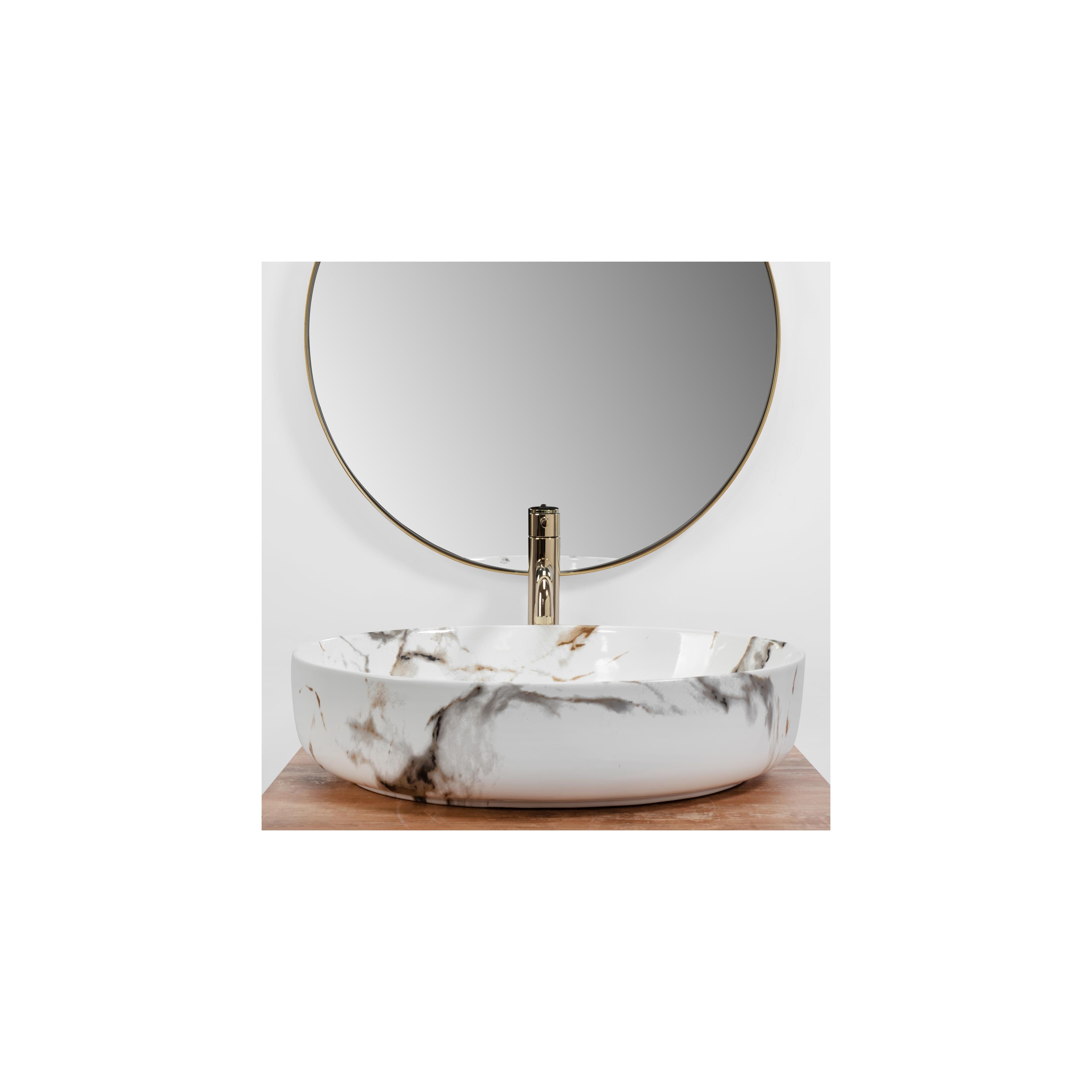 REA Queen Carrara Shiny countertop izlietne