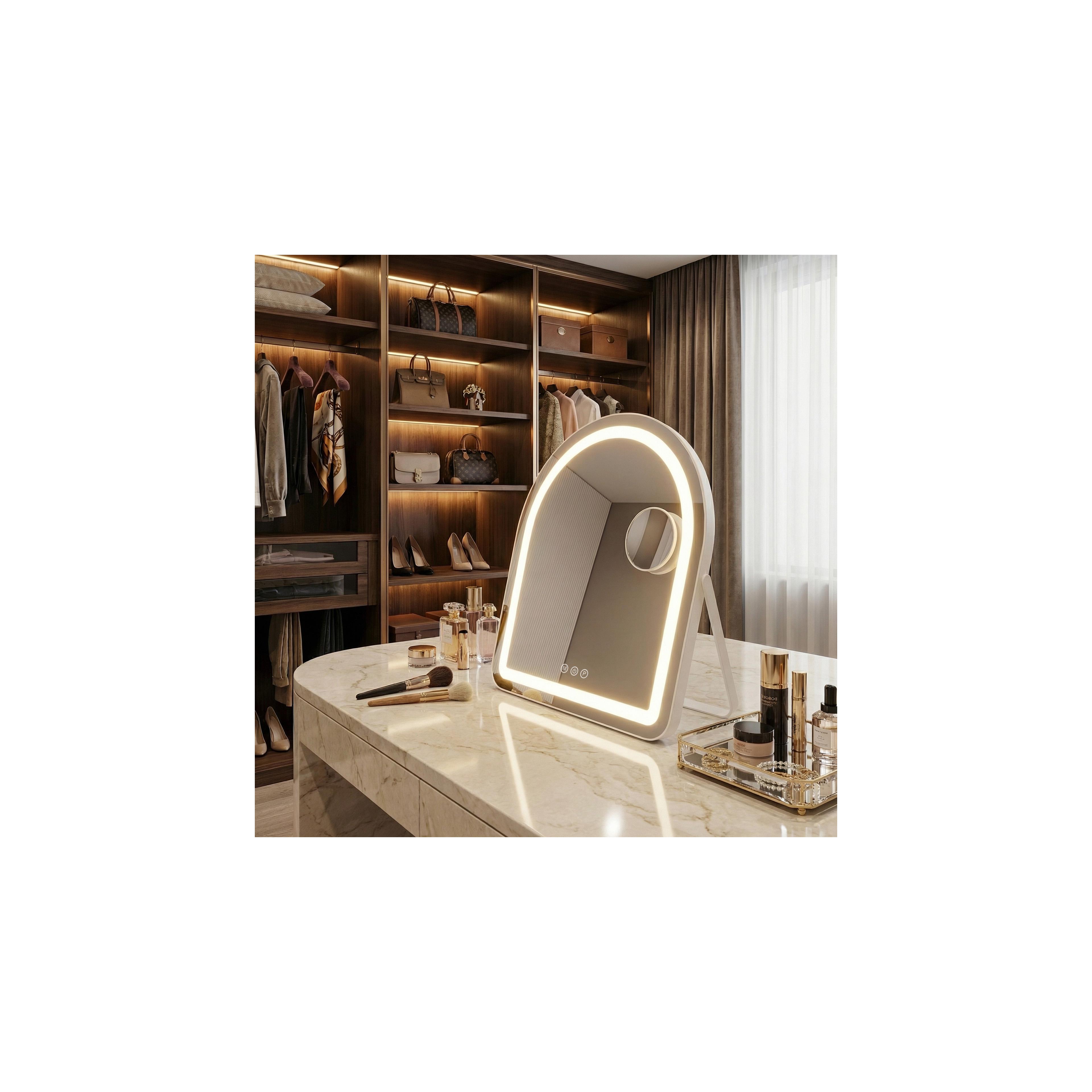 LED-spegel GLAM White 40x45cm