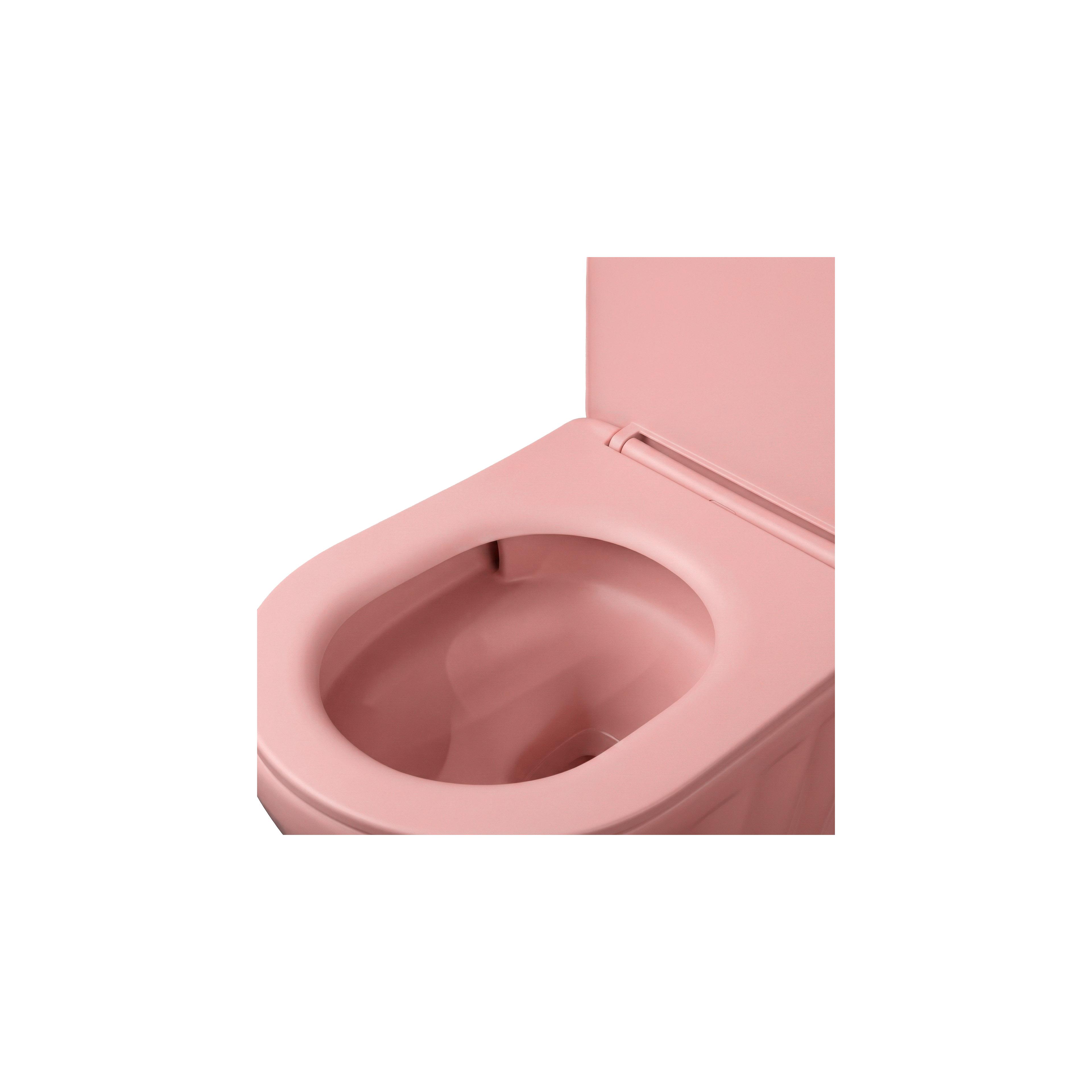 Zestaw Misa WC Duo podwieszana + Umywalka nablatowa Rea Duo Sweet Pink Matt
