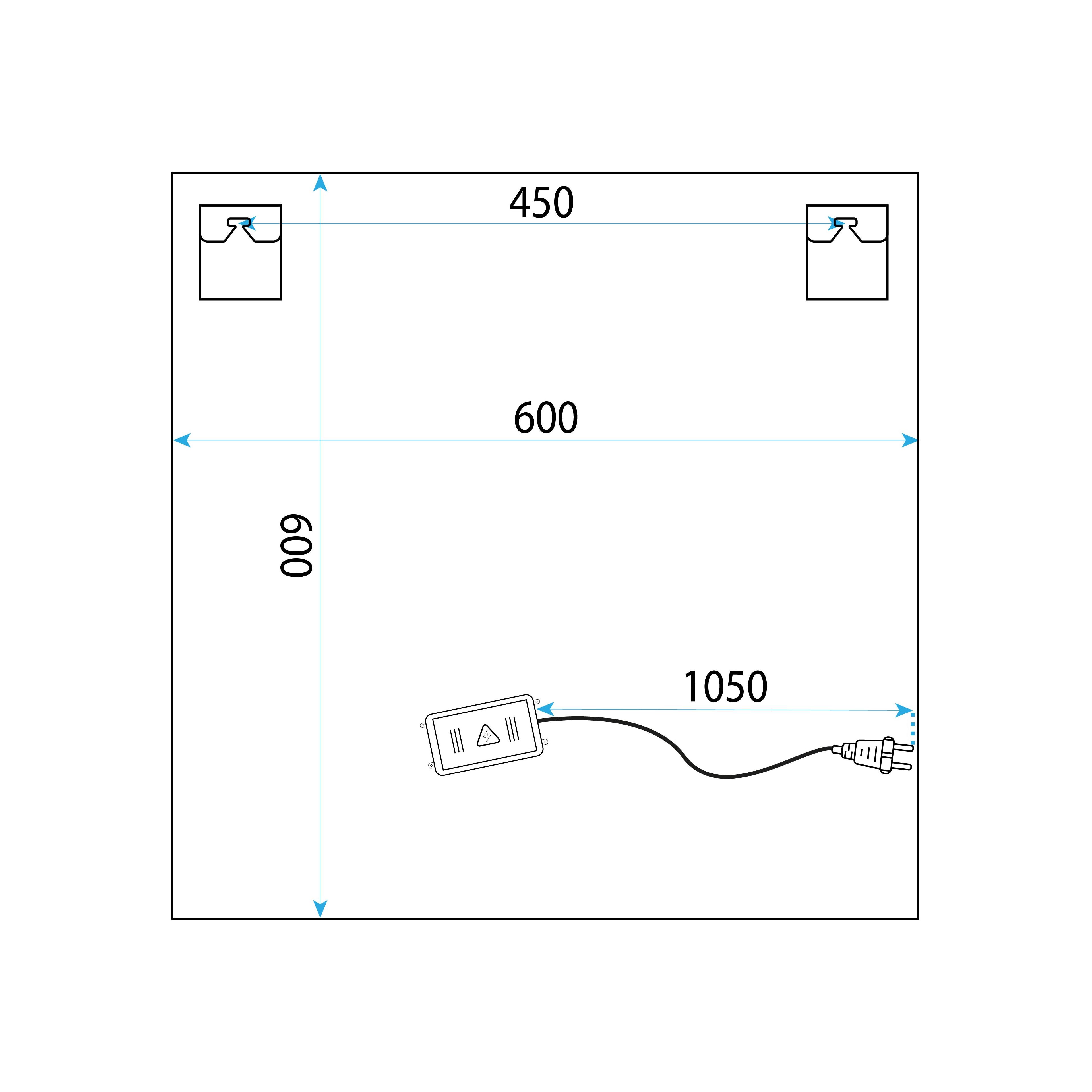 LED sienas spogulis LED 60x60 YH-BL-12