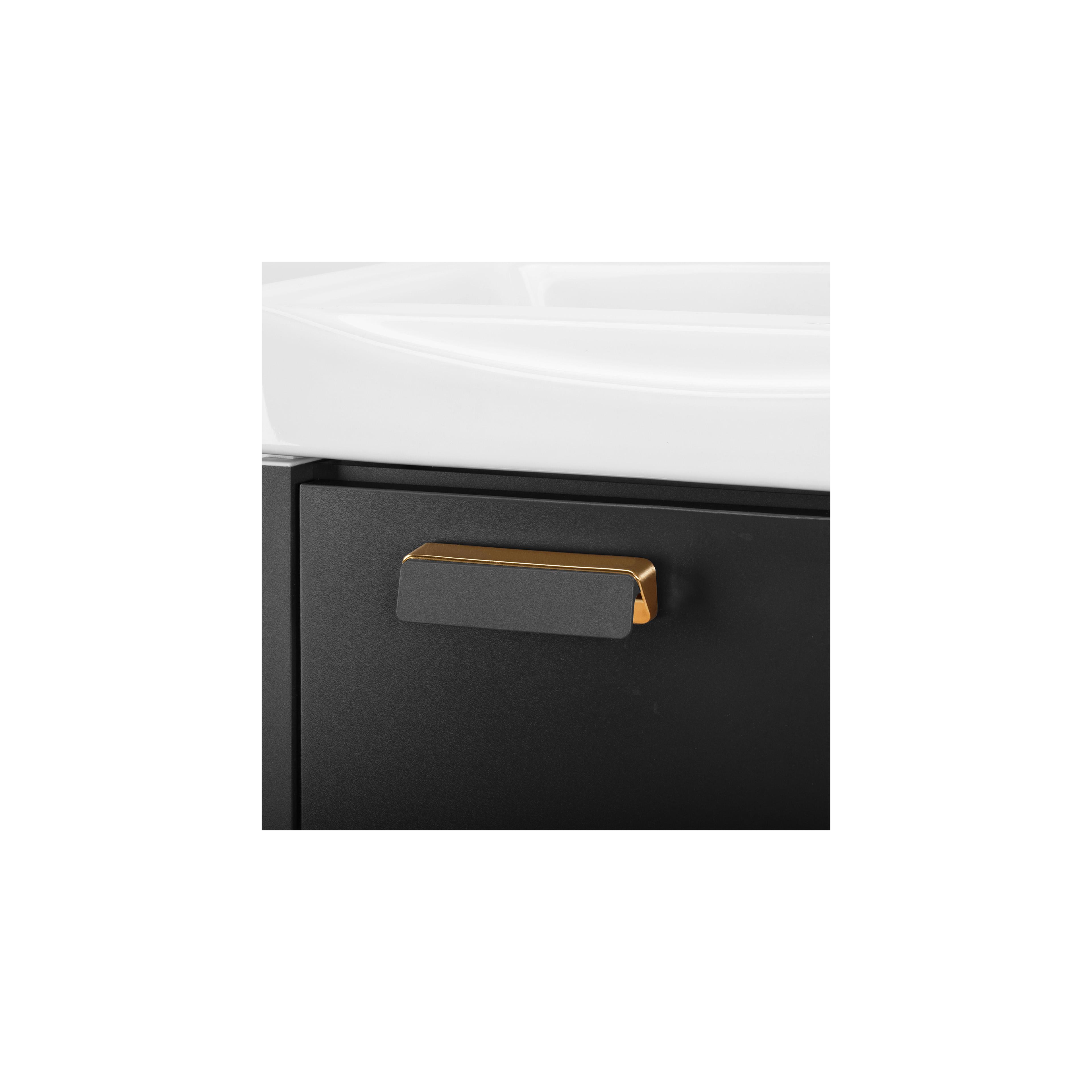 Ensemble de meubles de salle de bain Molly 40cm Grey meuble avec lavabo + miroir + étagère