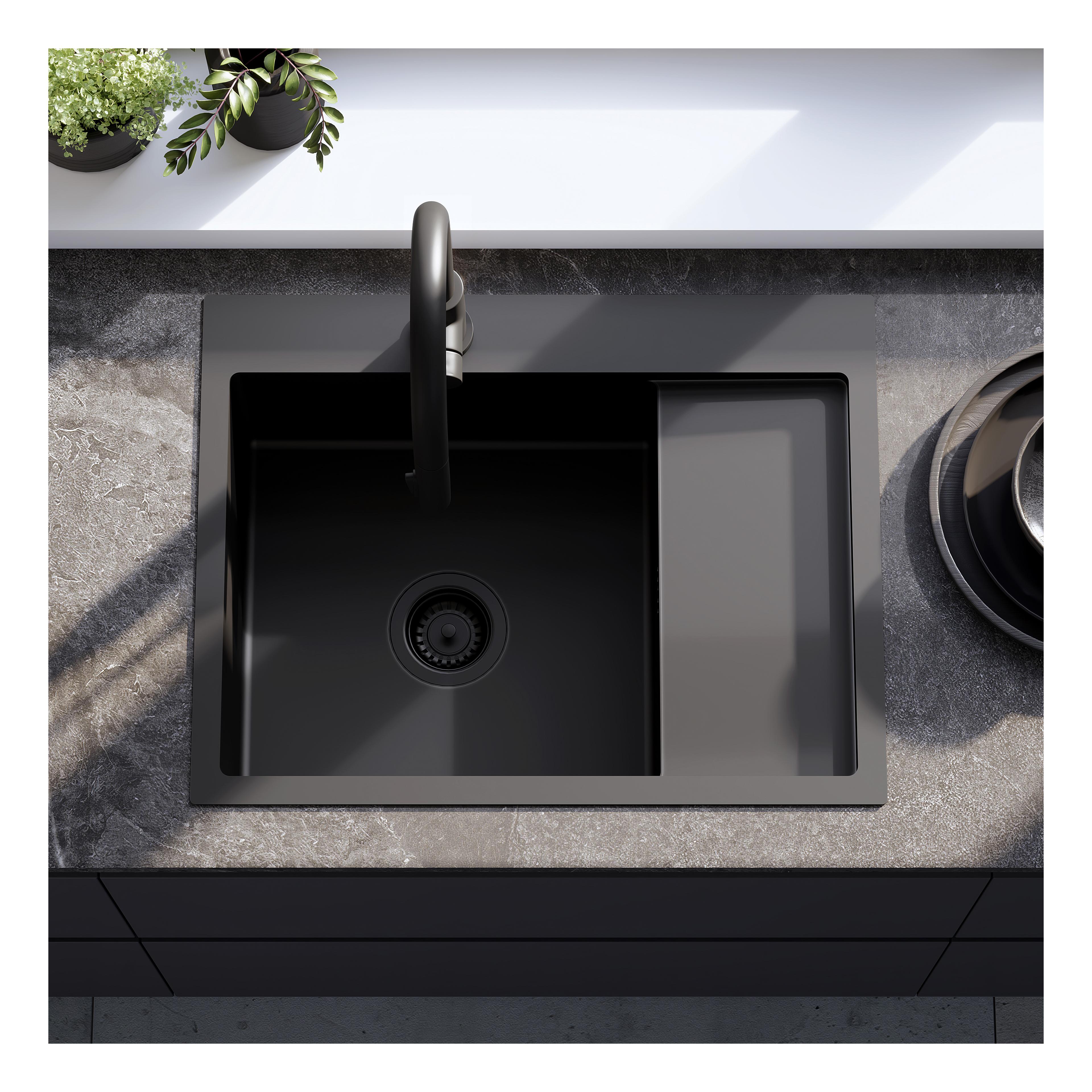 Edelstahlspüle Fin Black