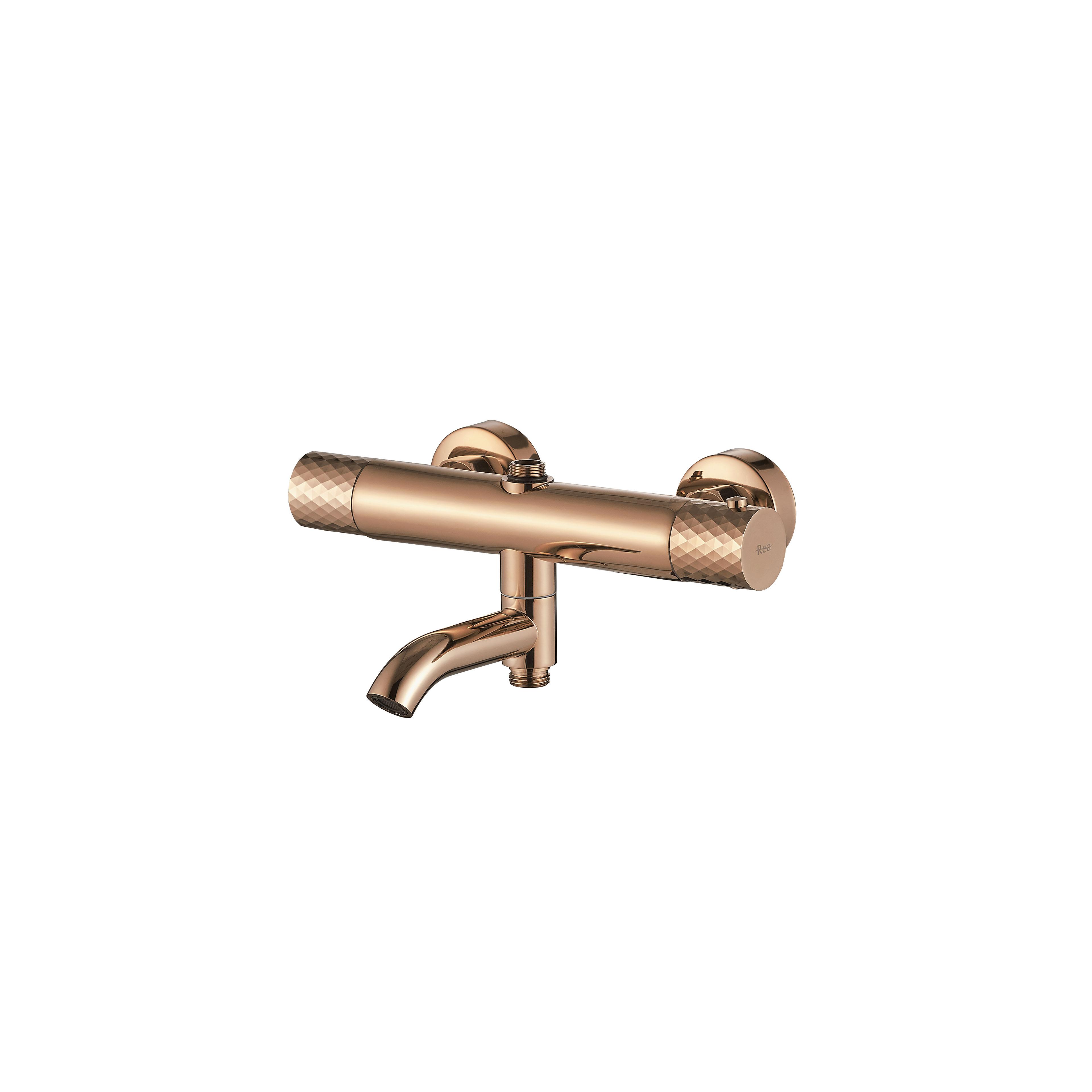 Thermostatic shower system Rea Lungo Diamond Copper