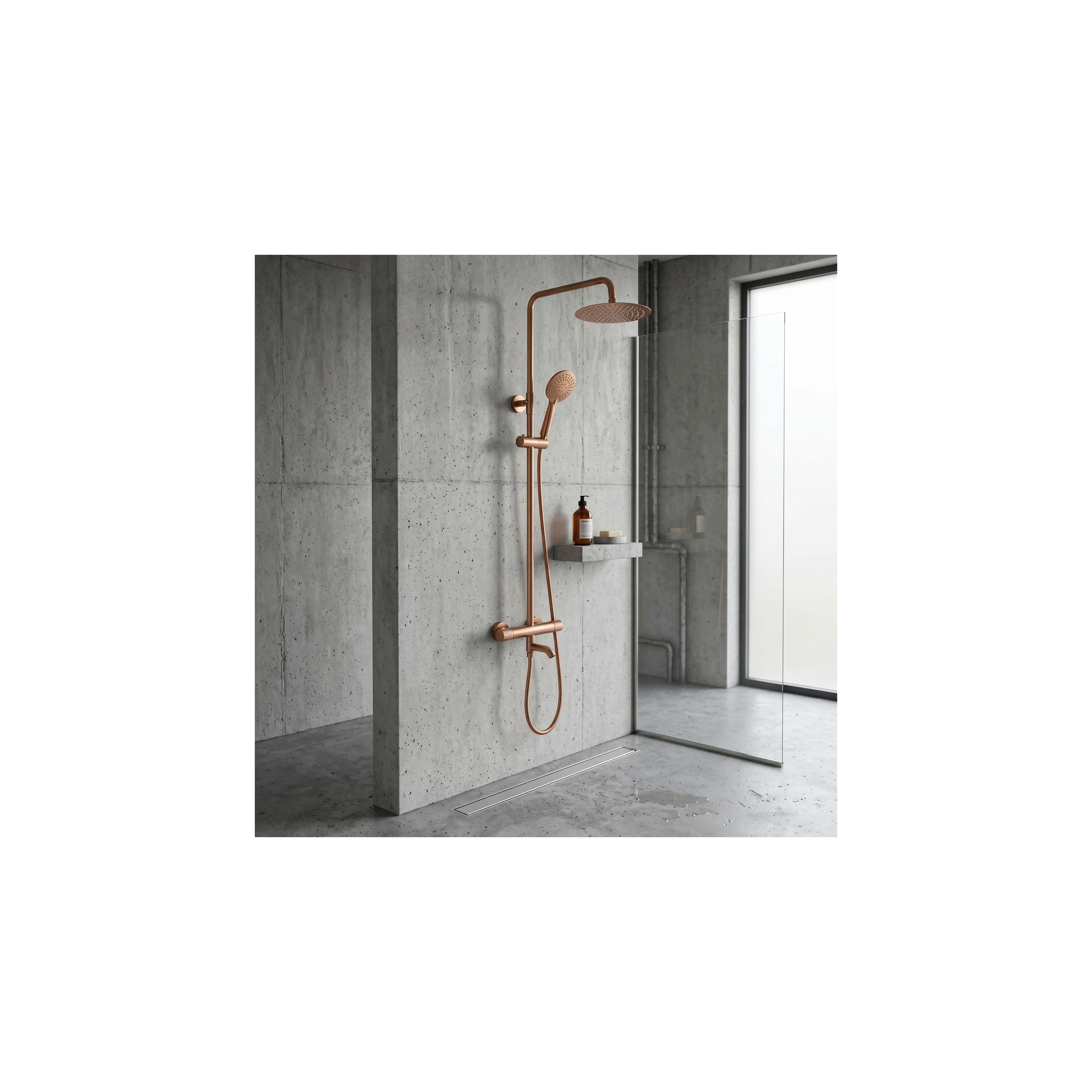Душ система с Термостат Rea Lungo Diamond Copper Brush