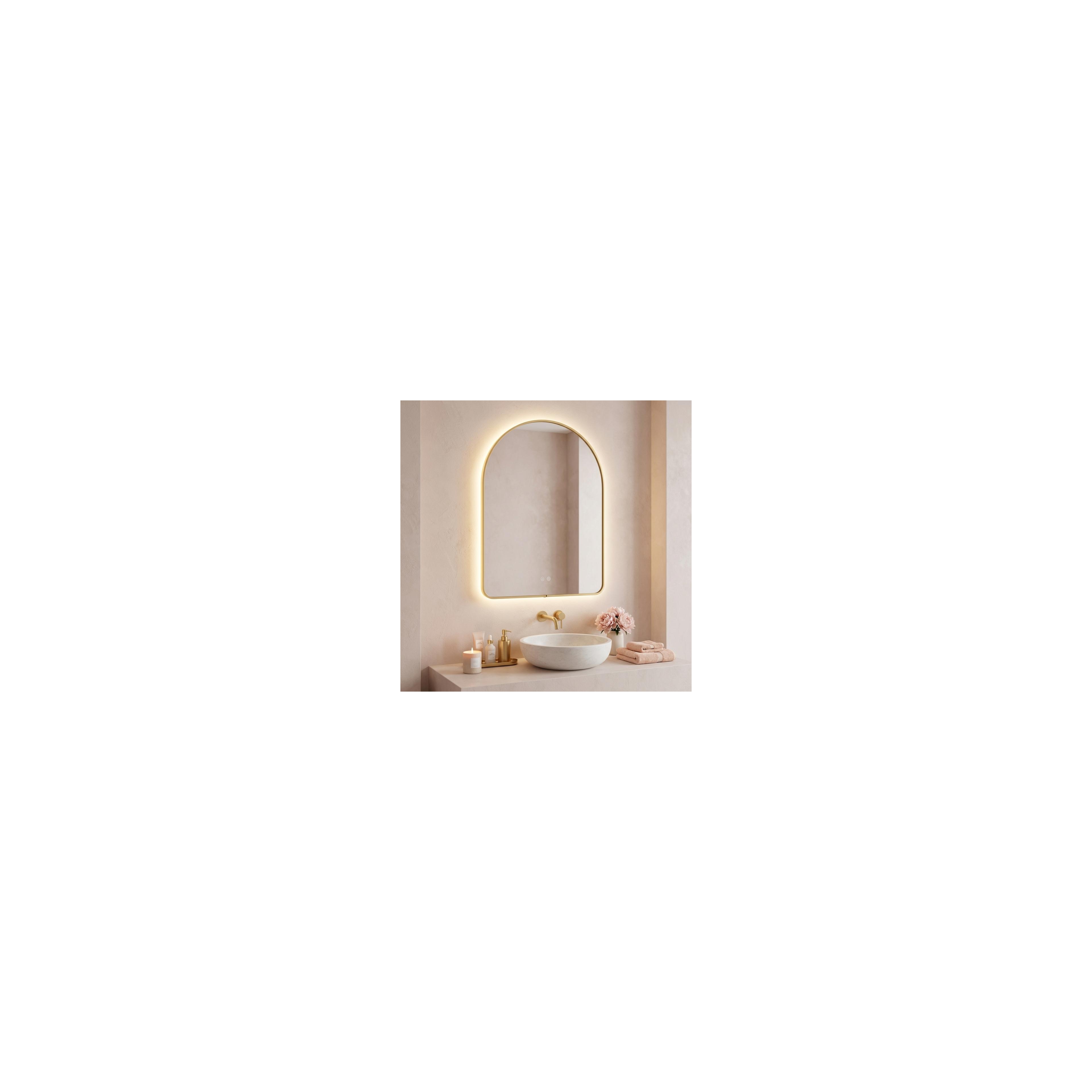 ESPELHO DE PAREDE LED 80x60cm CAMLOT Brush Gold