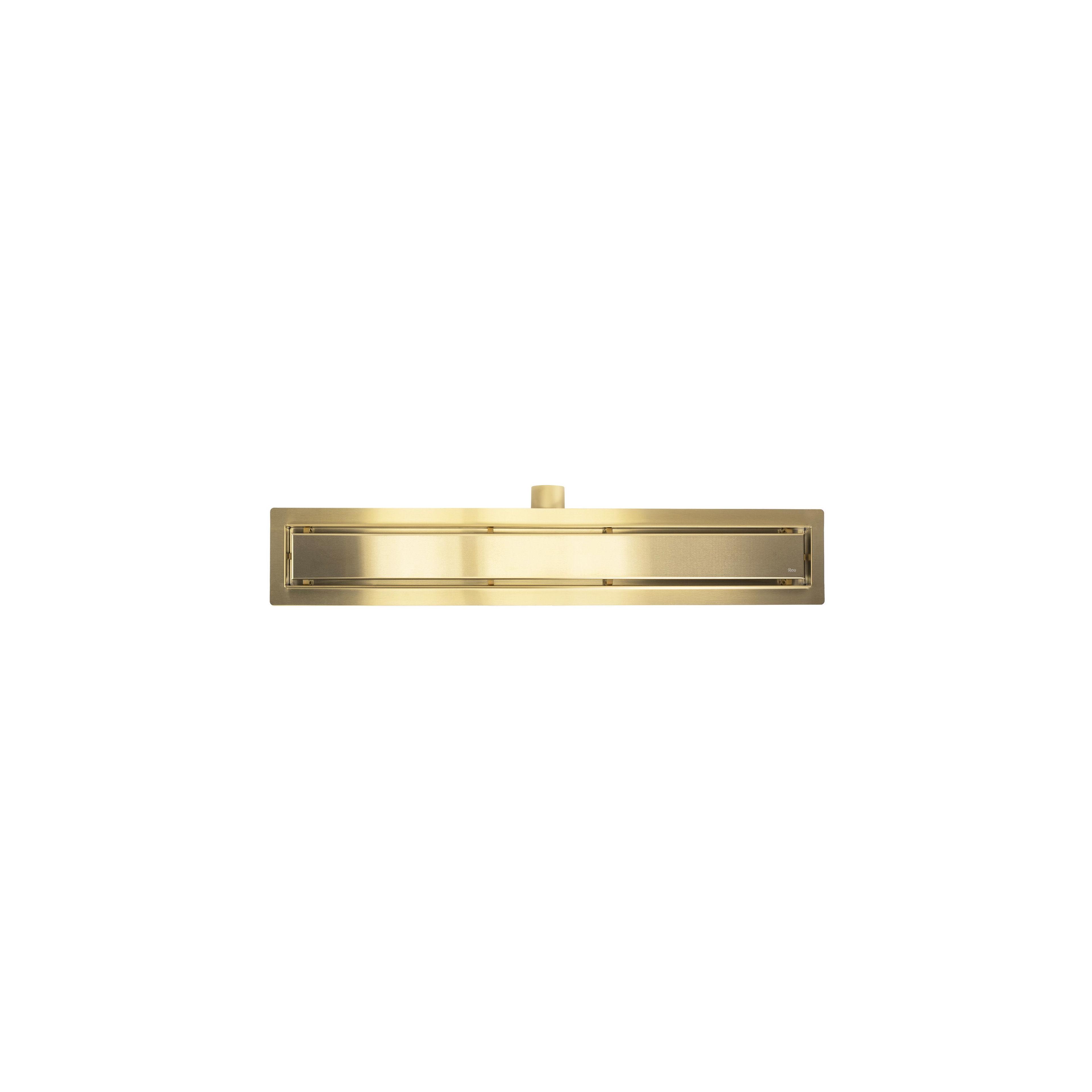 Odtokový žľab Rea Neox brush gold 90