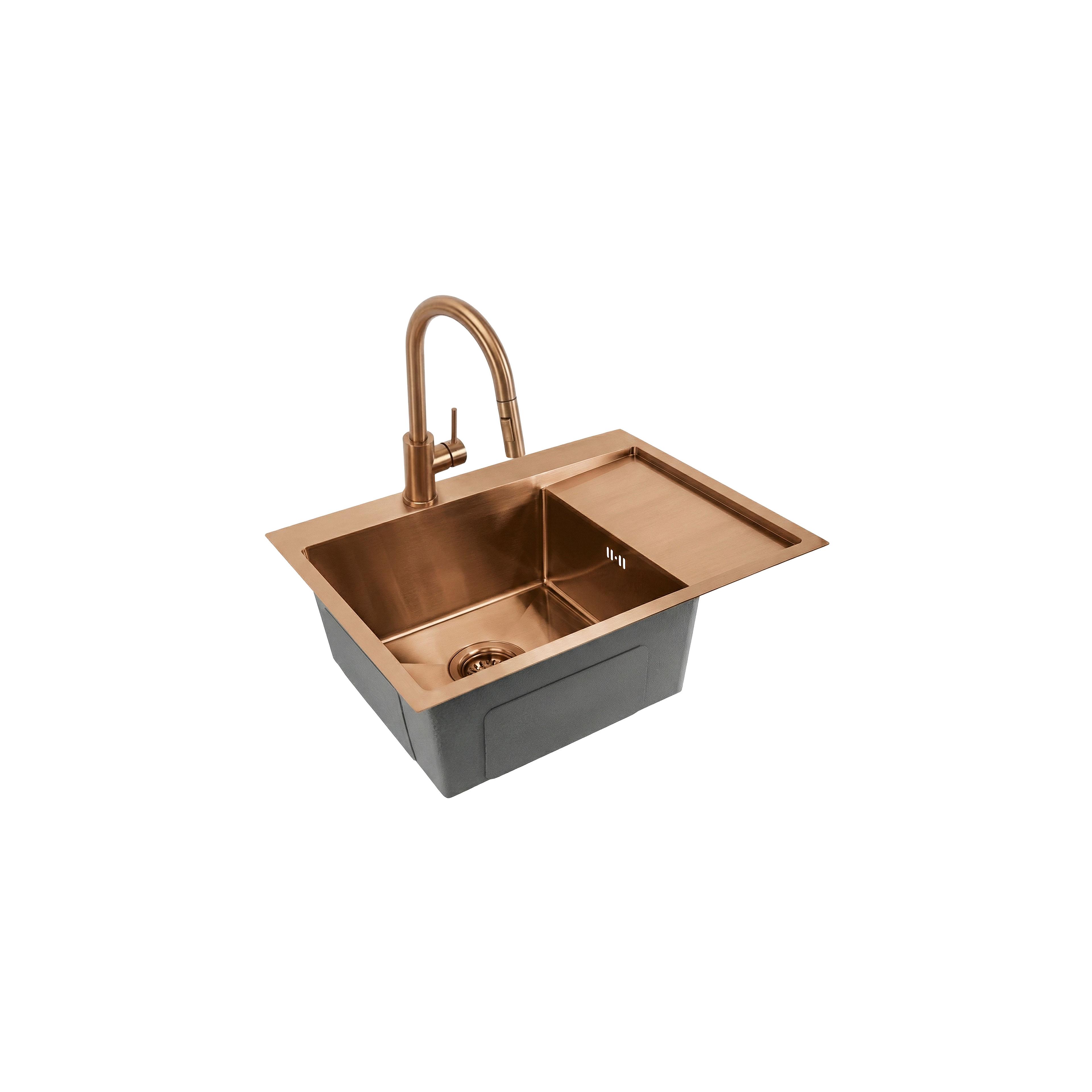 Évier en acier Fin BRUSH COPPER