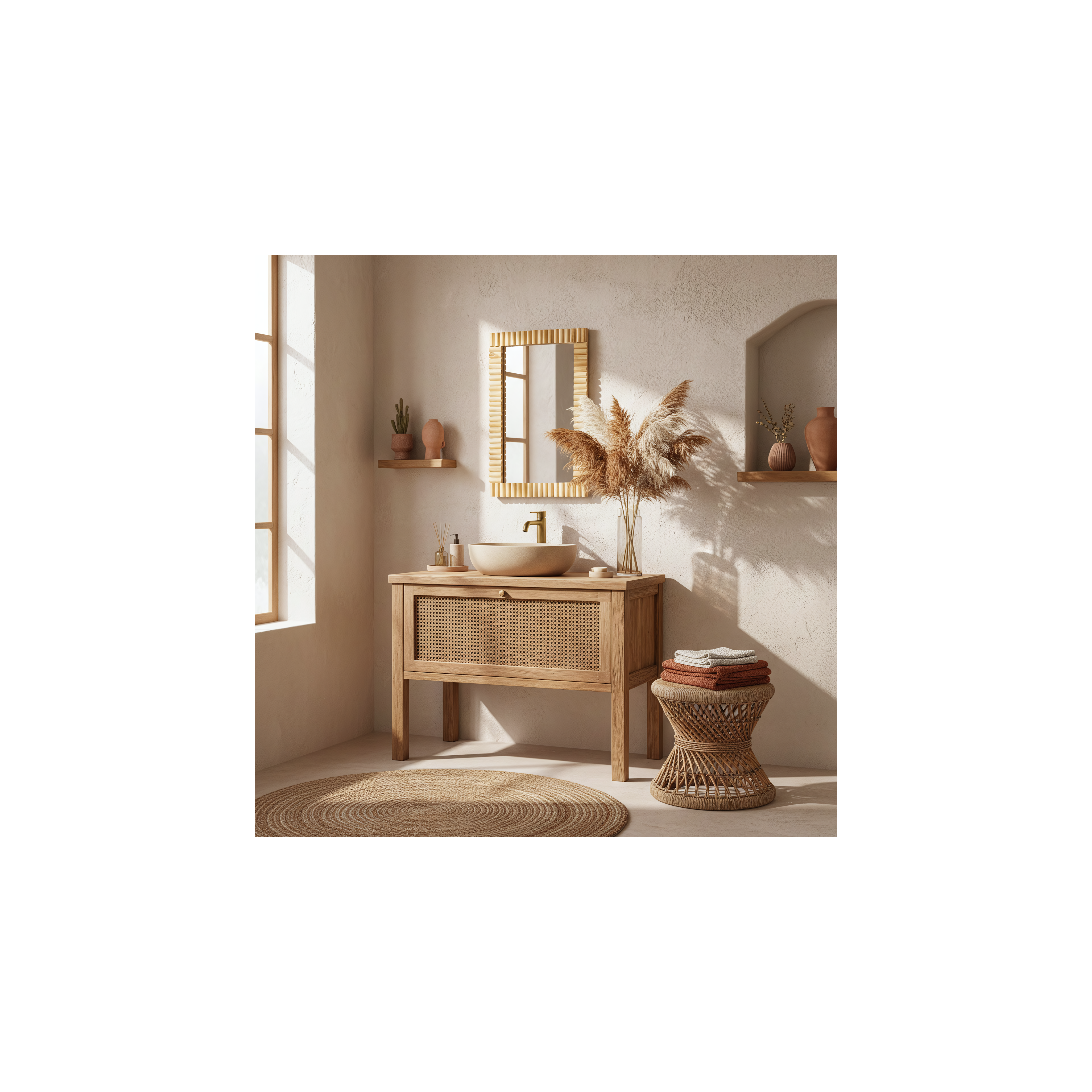 Nástenné zrkadlo Boho 55CM KLNA-MR01