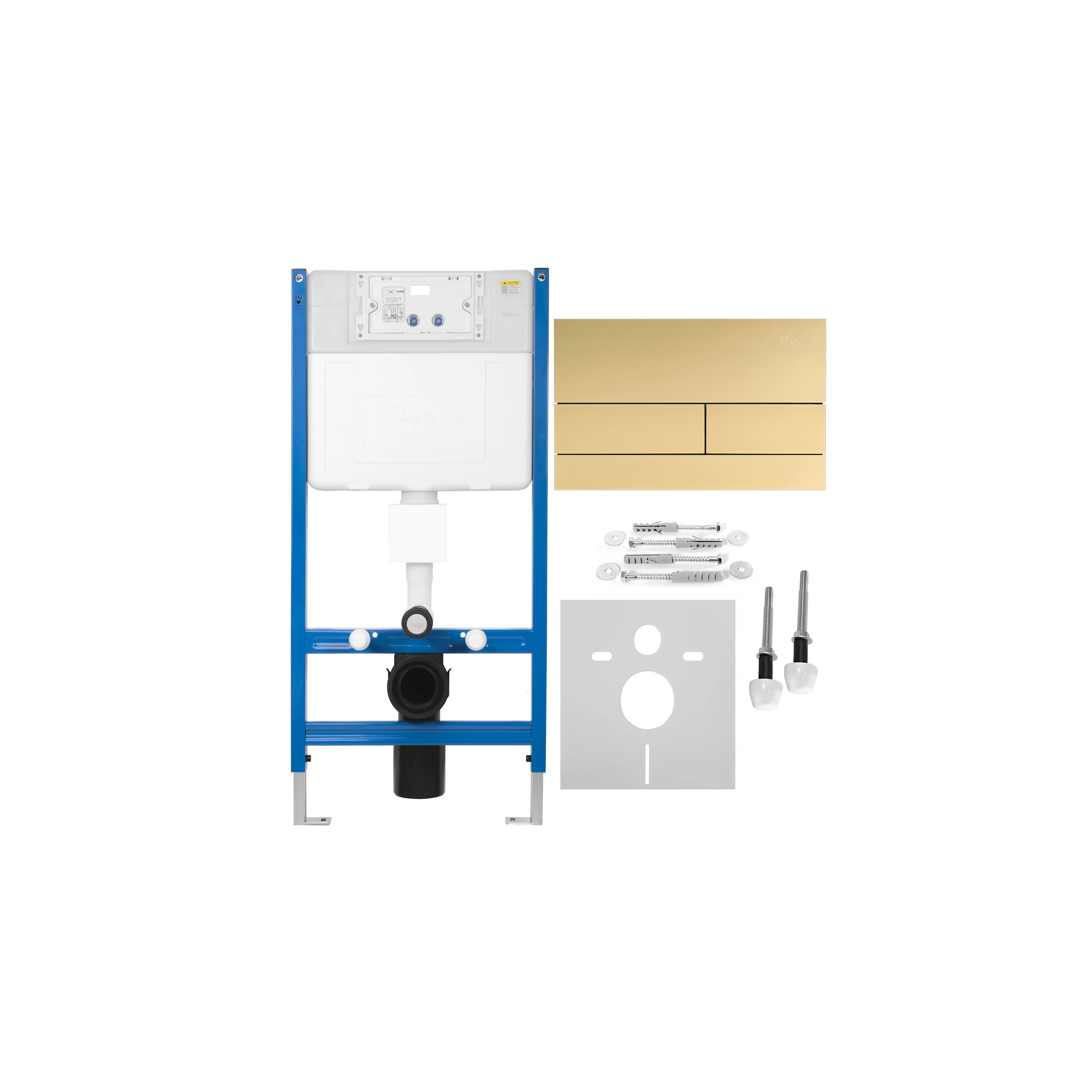 Podomítkový WC systém K011A-Q + tlačítka T Brush Gold