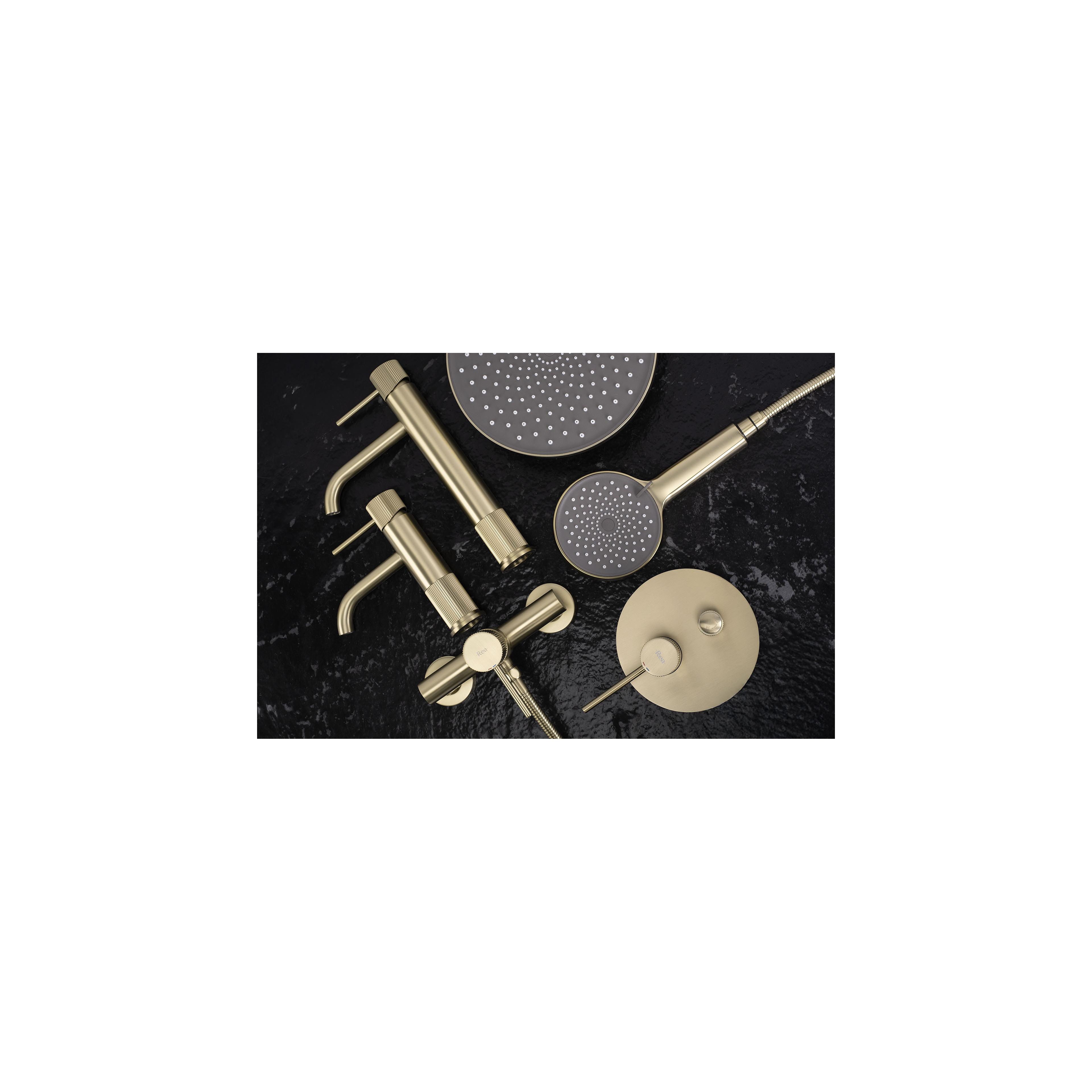 Baterie pentru baie Rea Lungo Stripe Brush Gold Low