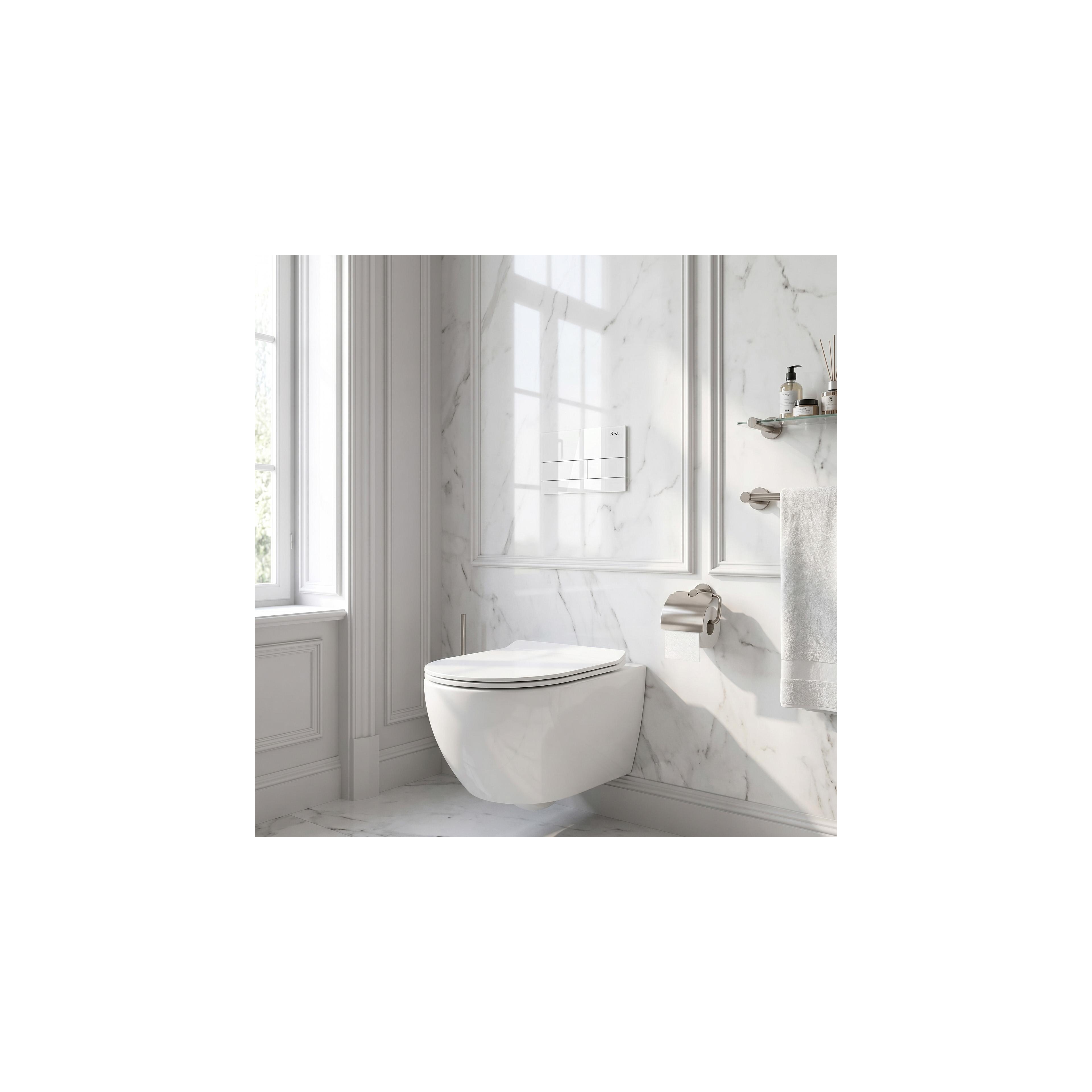 Unterputz-WC-Gestell Set Slim 024N mit T White Glass Drückerplatte