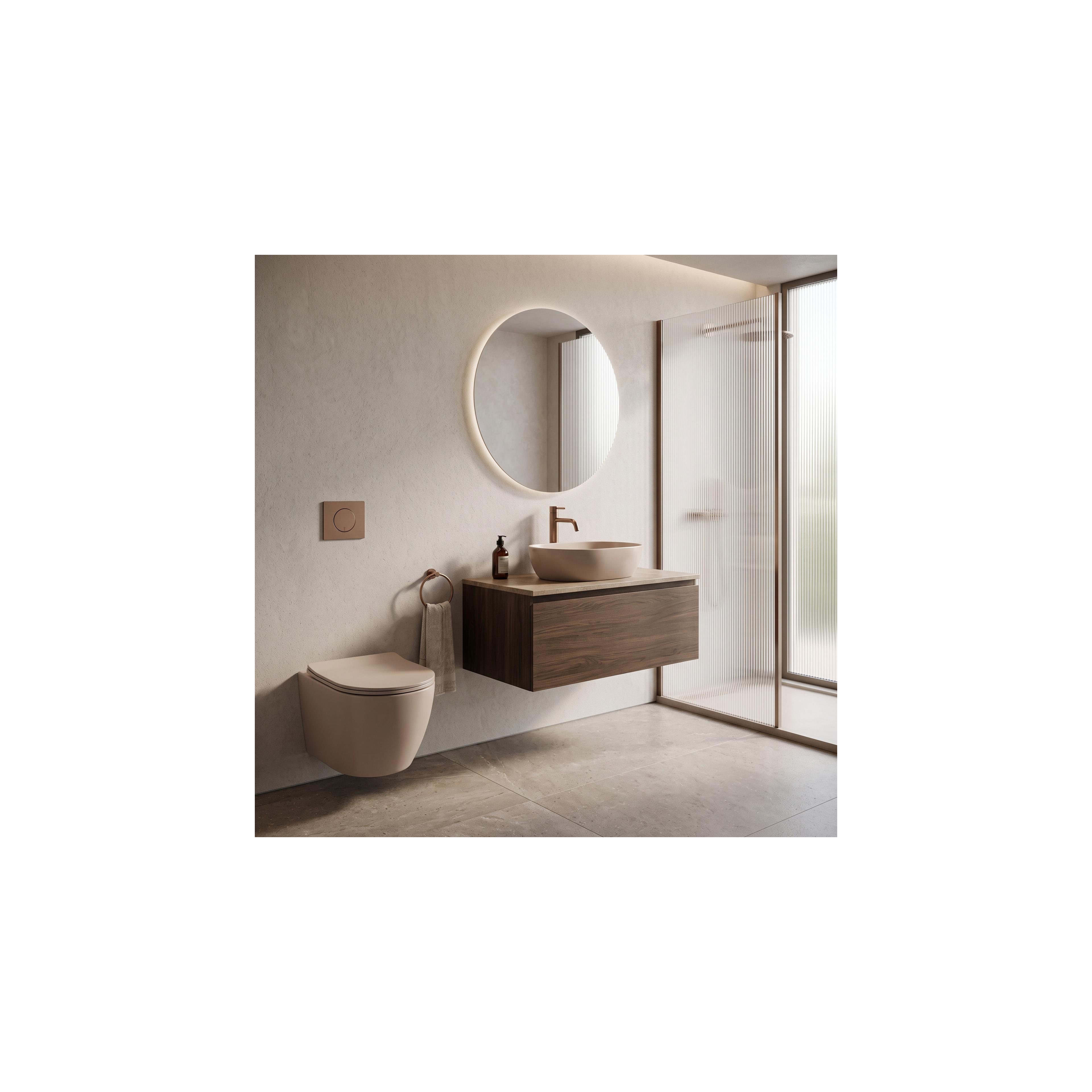Set Závesné WC Focus + Umývadlo na Dosku Rea Focus Taupe