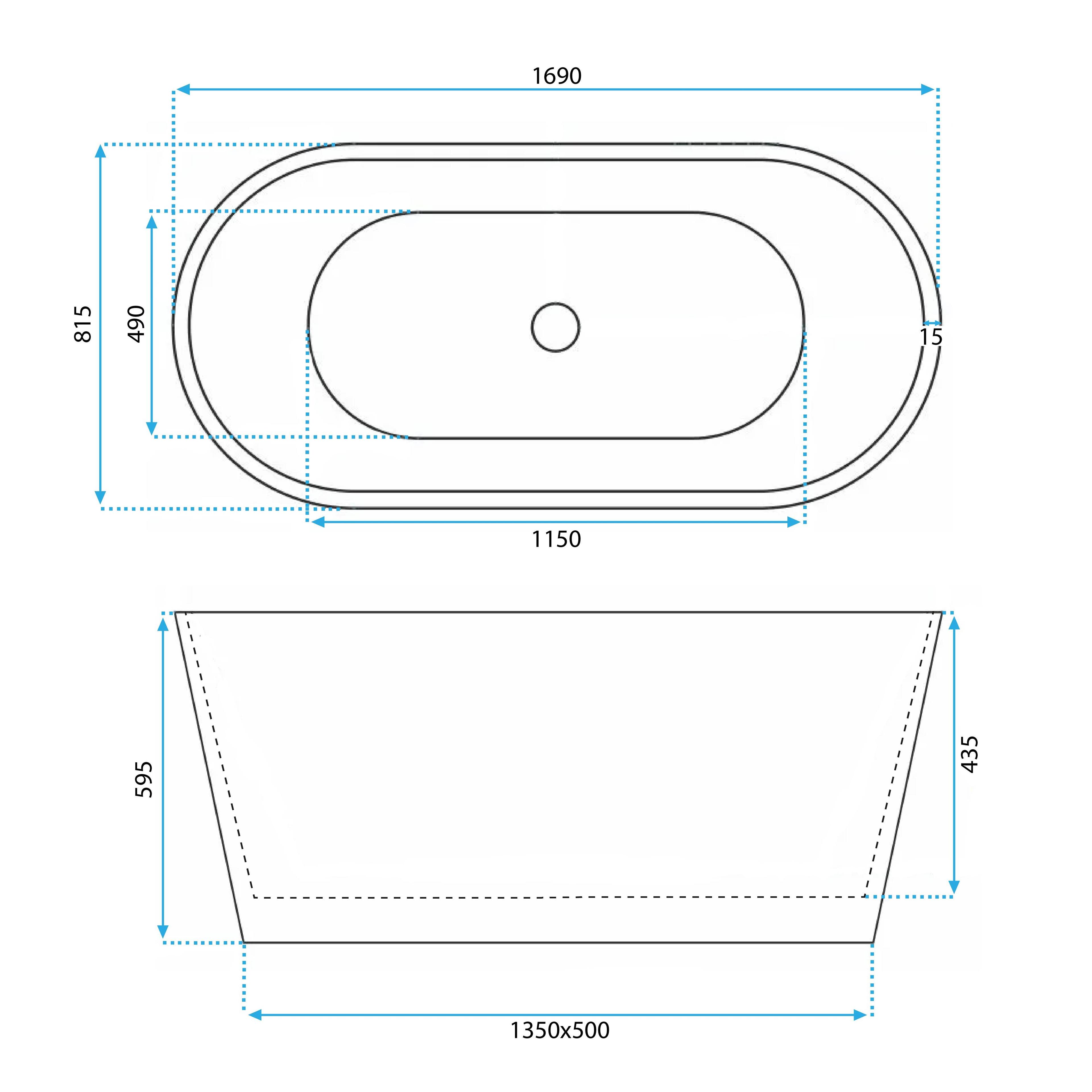 Freestanding Acrylic Bathtub GAJA 170