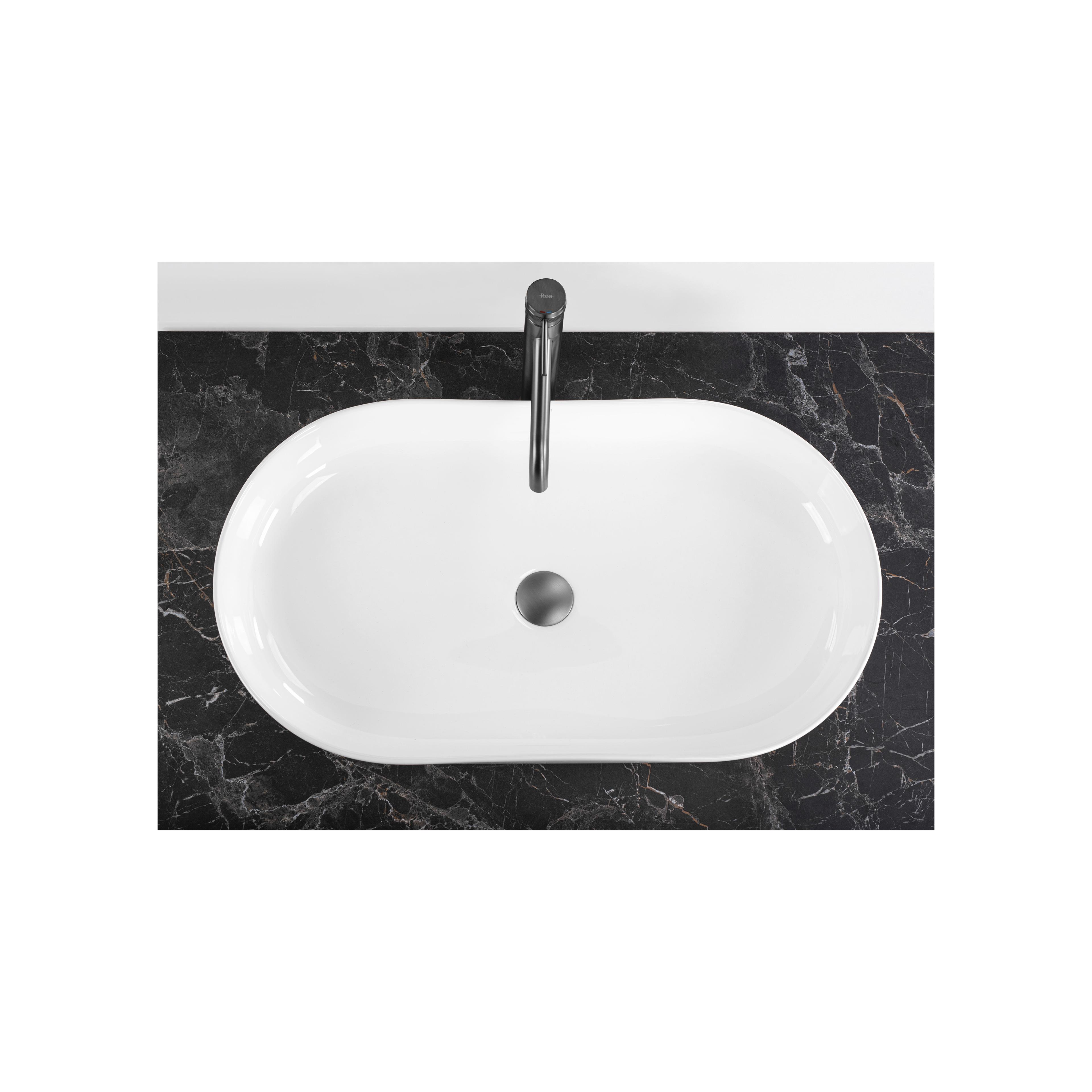 Umywalka nablatowa Rea Cleo 71 White