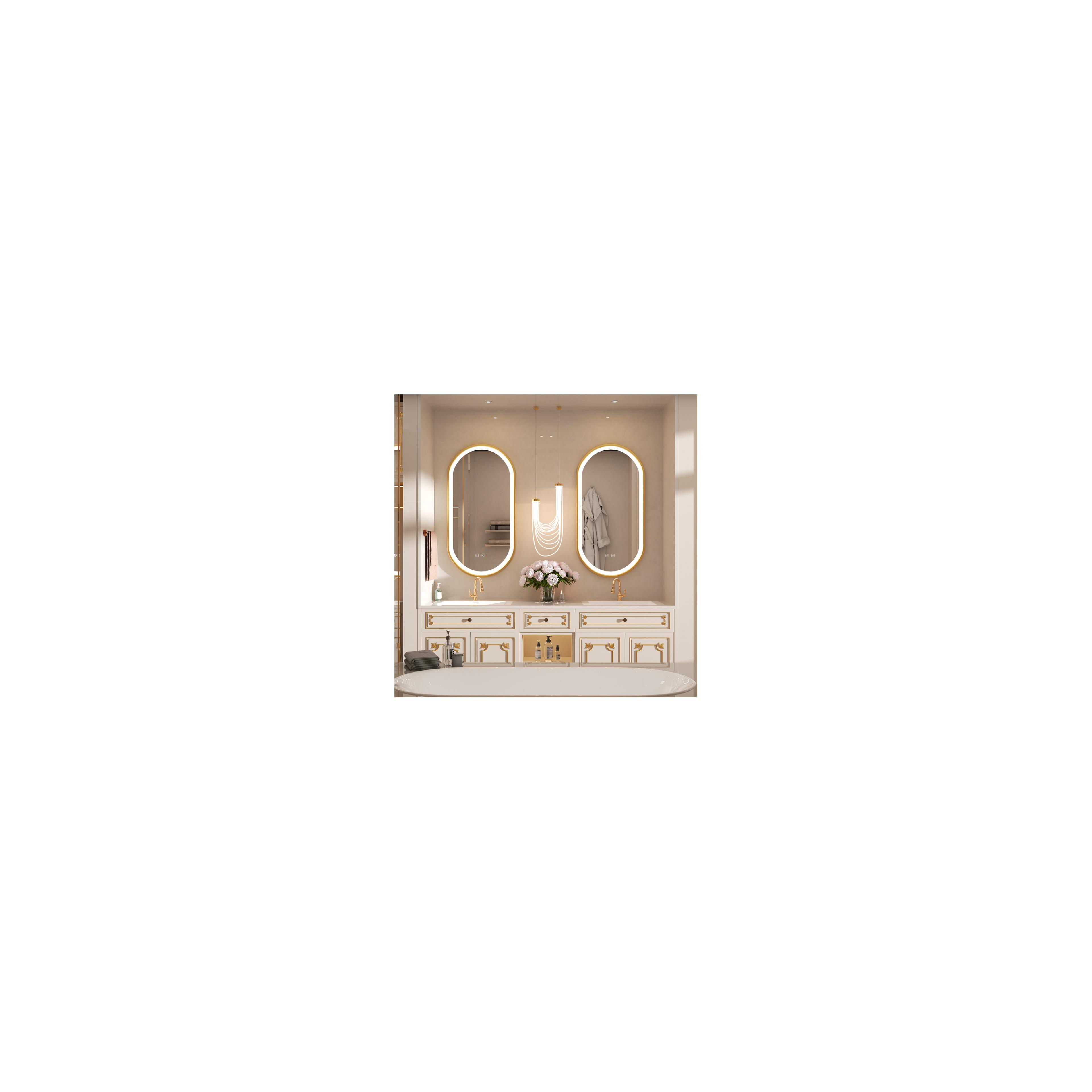 Veidrodis LED OVL 50x100cm Brush Gold