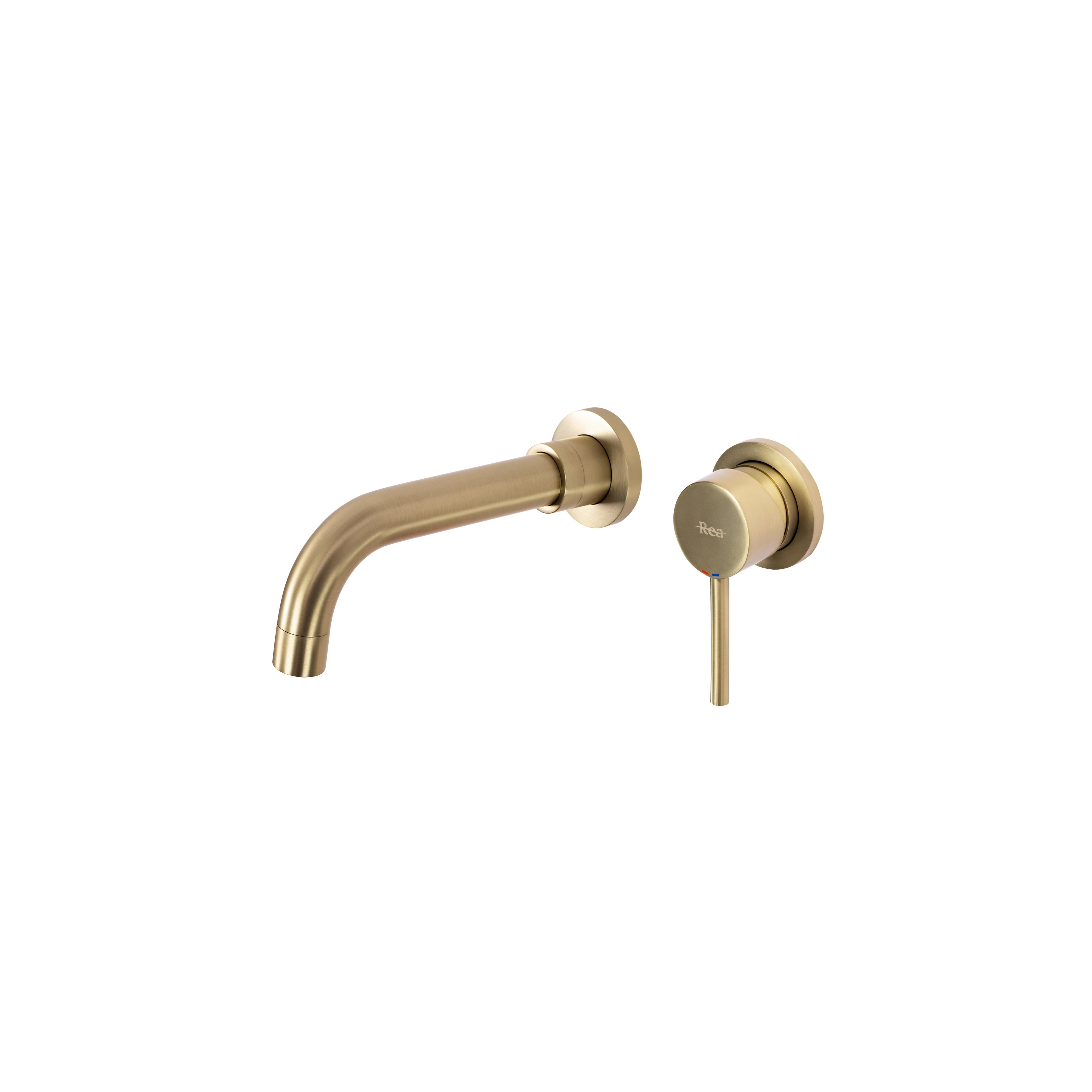 Robinet encastré Rea Lungo Long Gold Brush + BOX
