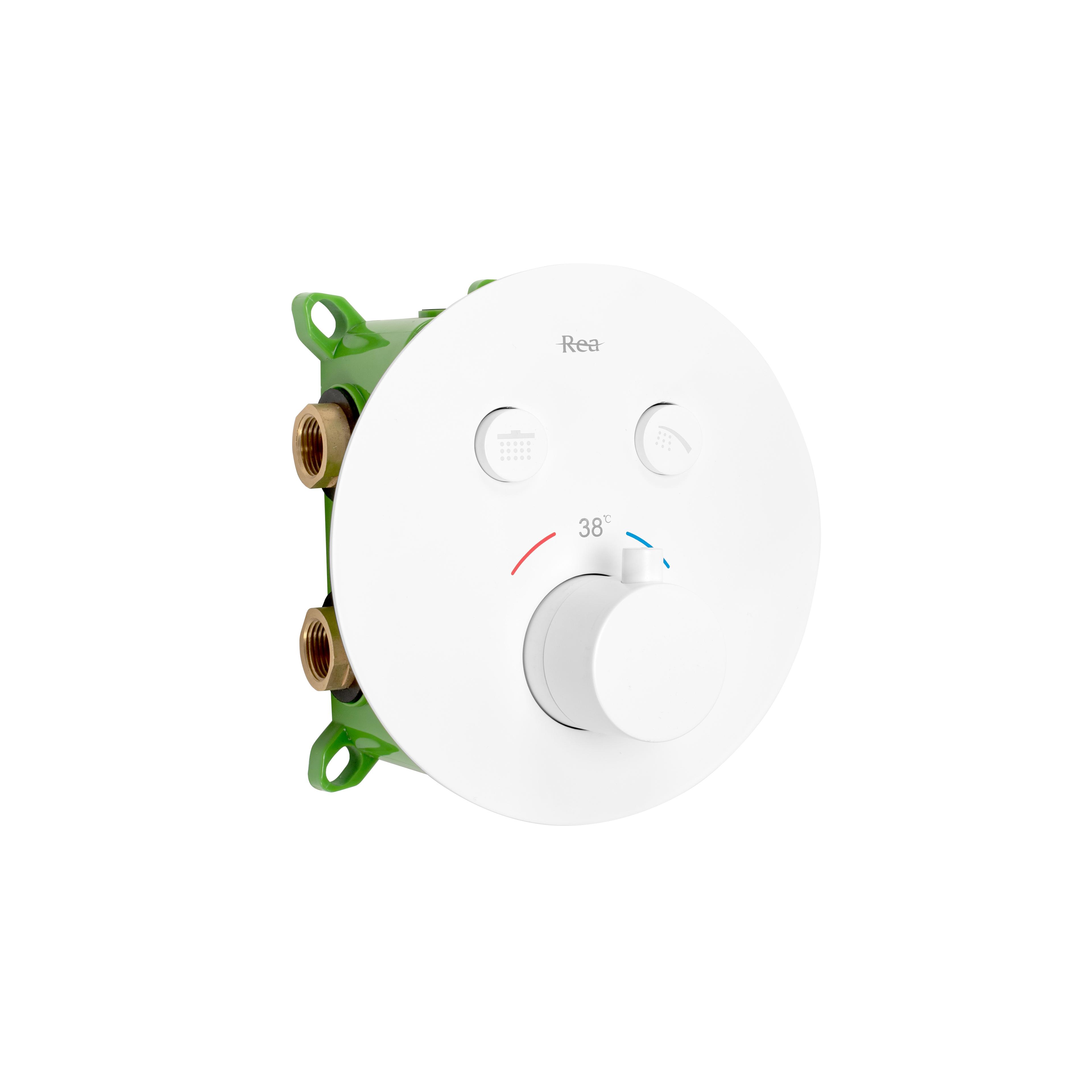 Juego de ducha oculto con termostato Rea LUNGO MILER WHITE Matt BOX