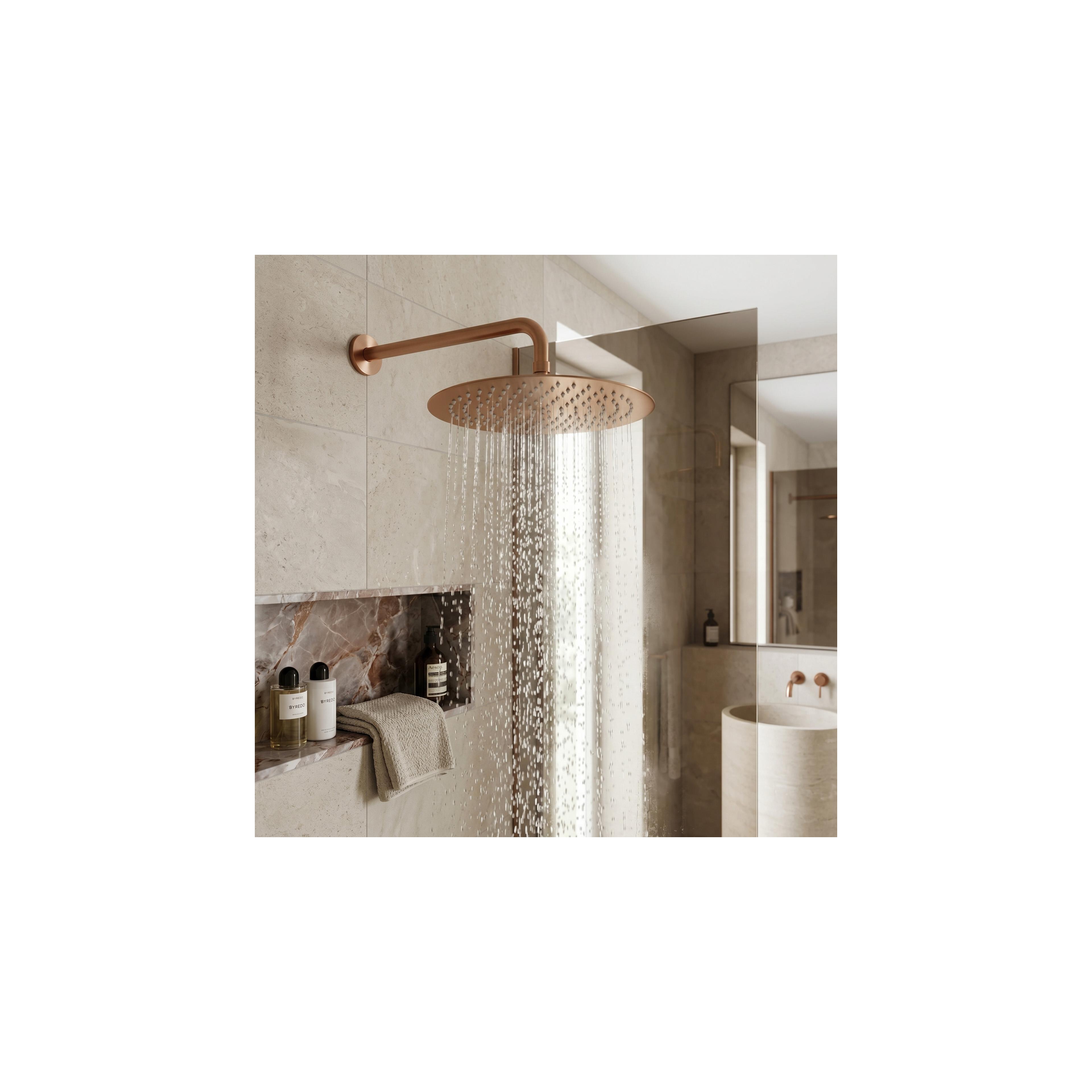 Runde Regendusche REA JS-P014BRG 30cm Brush Copper