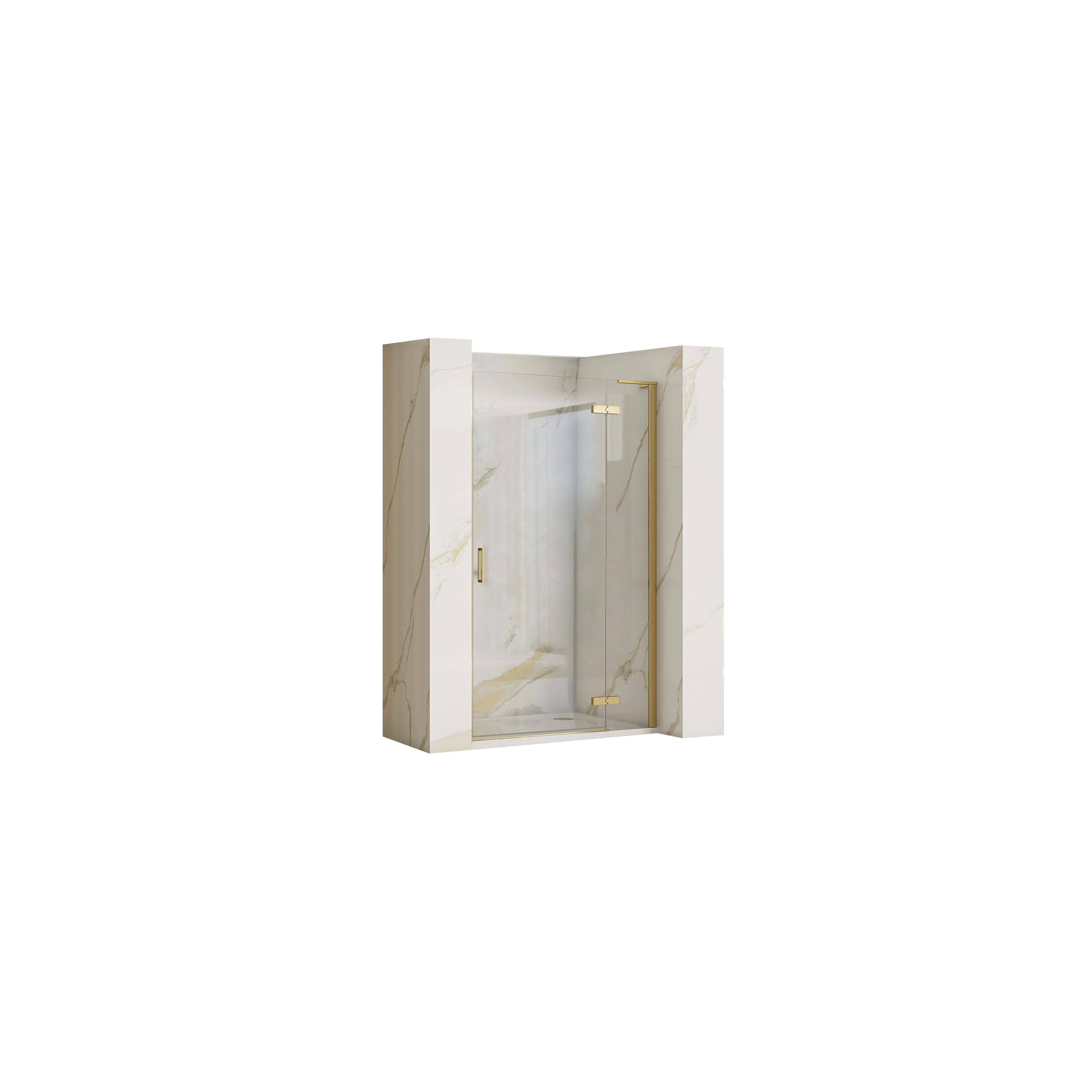 Porte de douche Rea Hugo 80 Gold Brush + profilé
