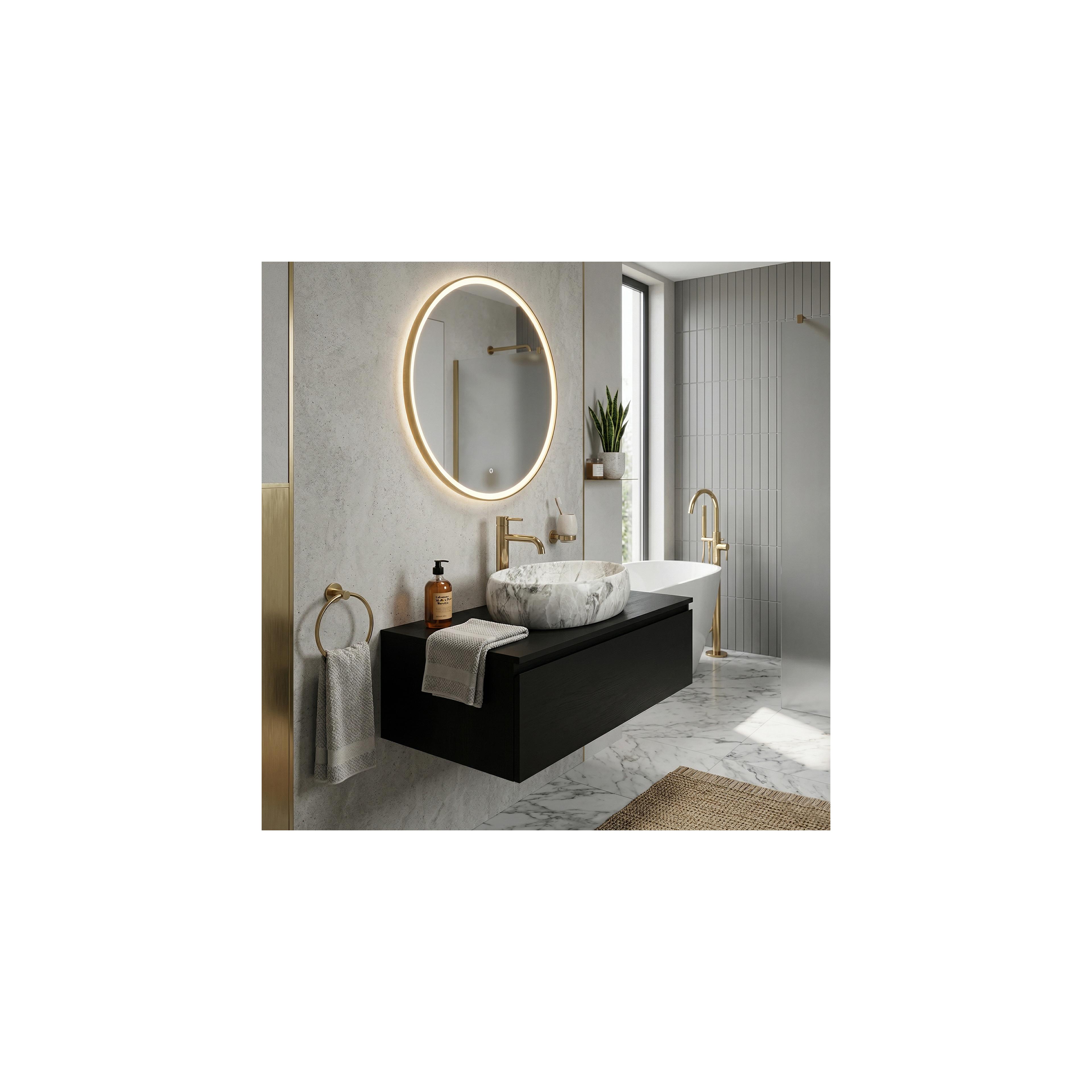 Set Countertop washbasin Linda stone + Bathroom faucet Lungo gold + Plug uniwersalny gold