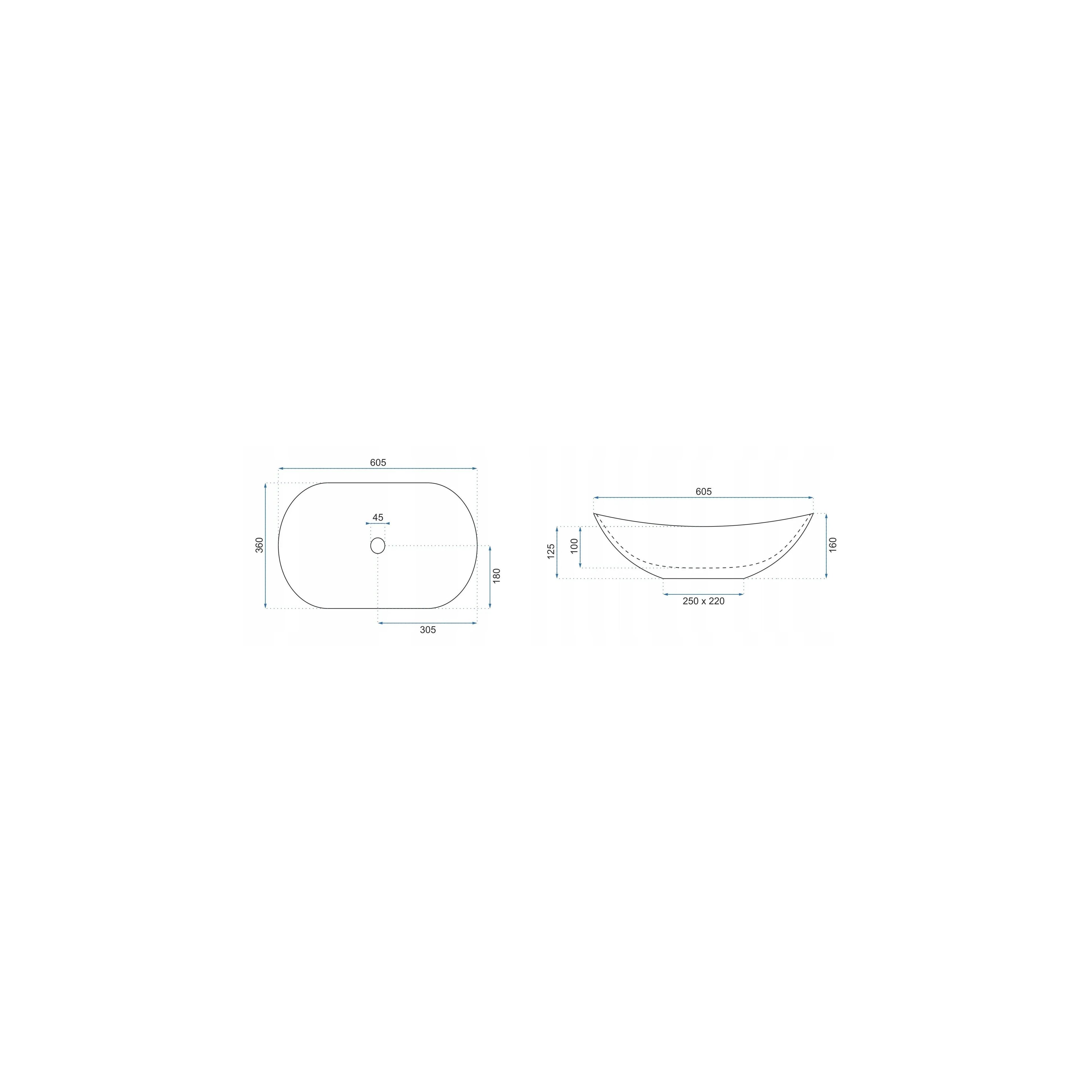 REA Royal Marmo Shiny Countertop valamu