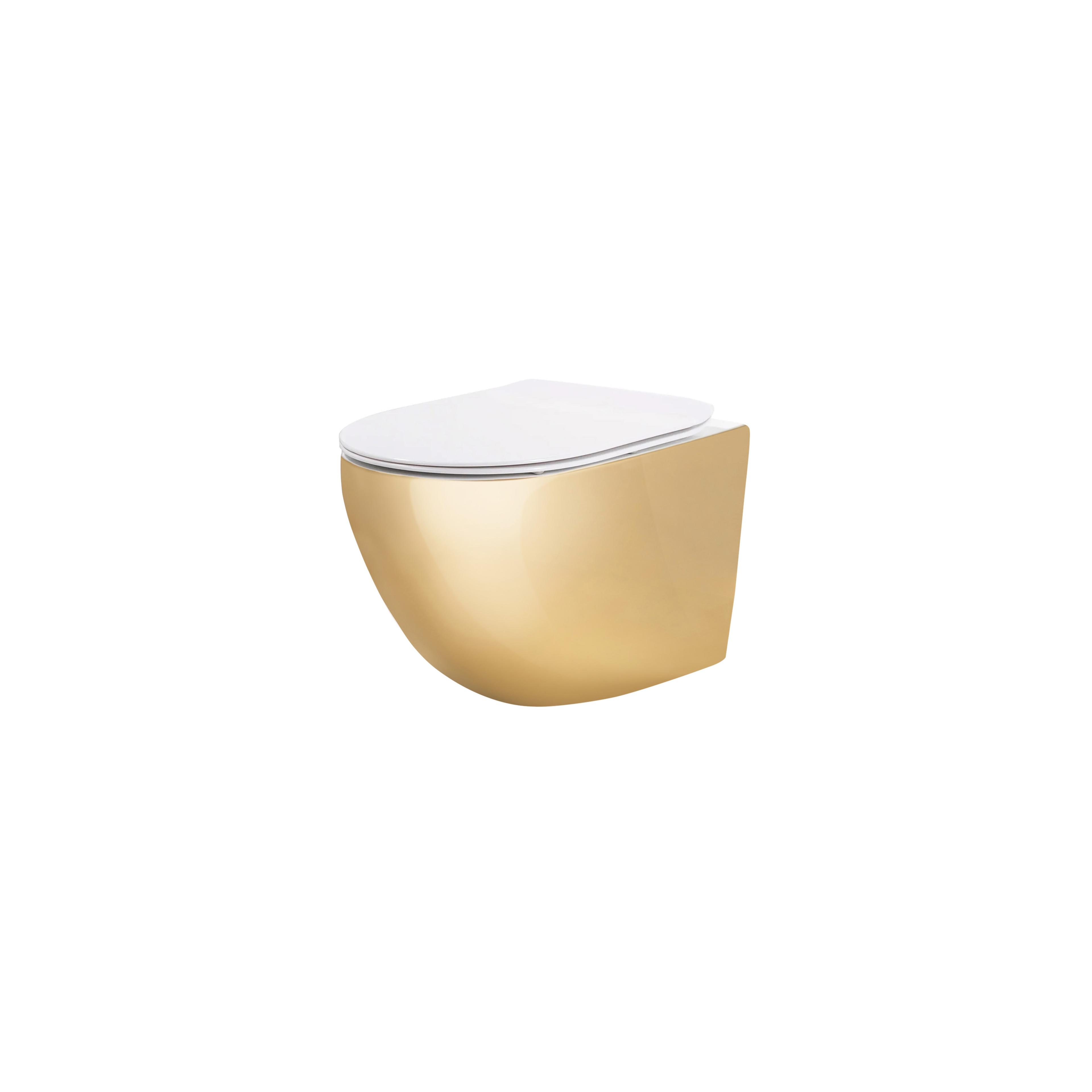 Závěsná WC mísa Rea Carlo Mini Tornado NFQ GOLD WHITE