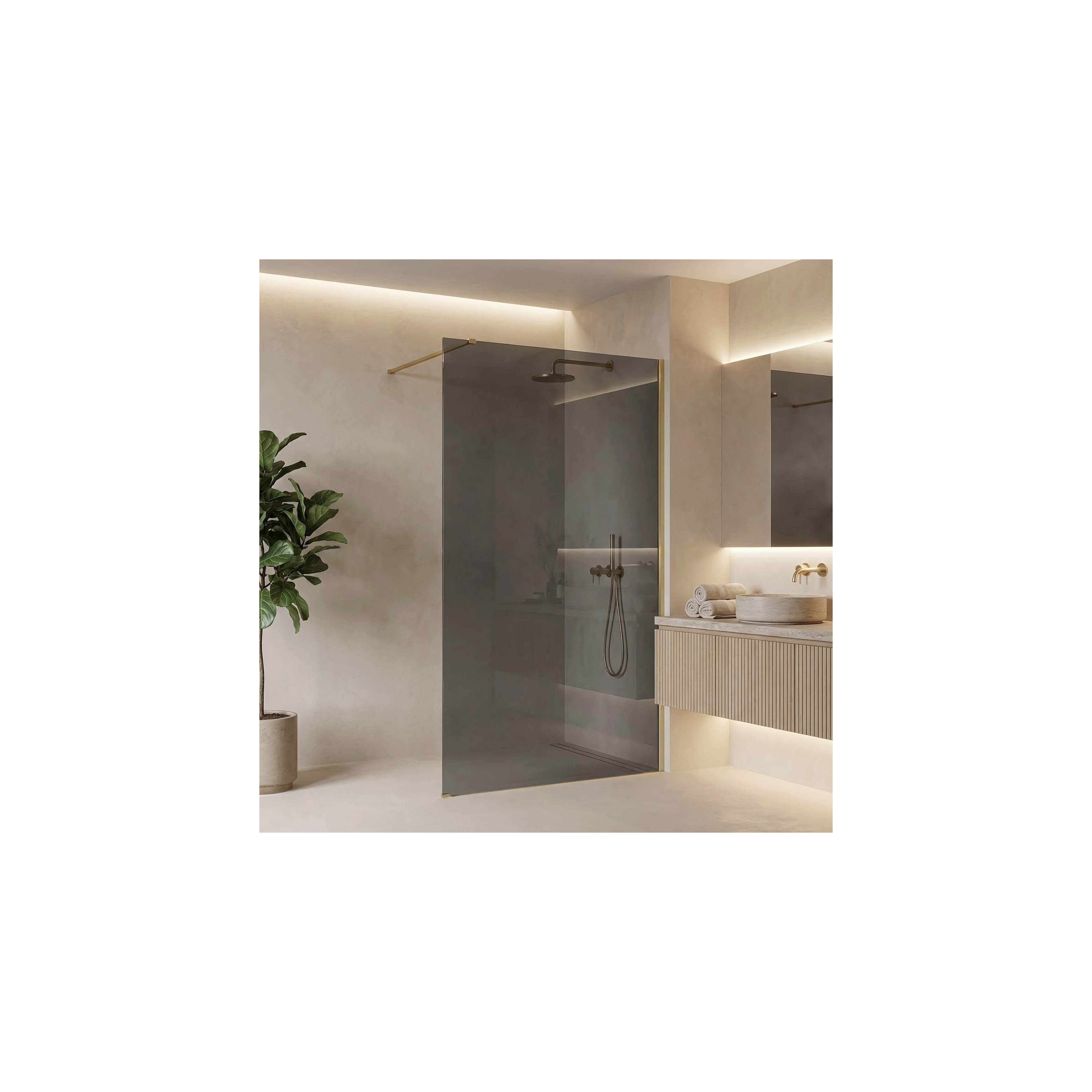 Paroi de douche Rea Flexi Grey / Brush Gold 120