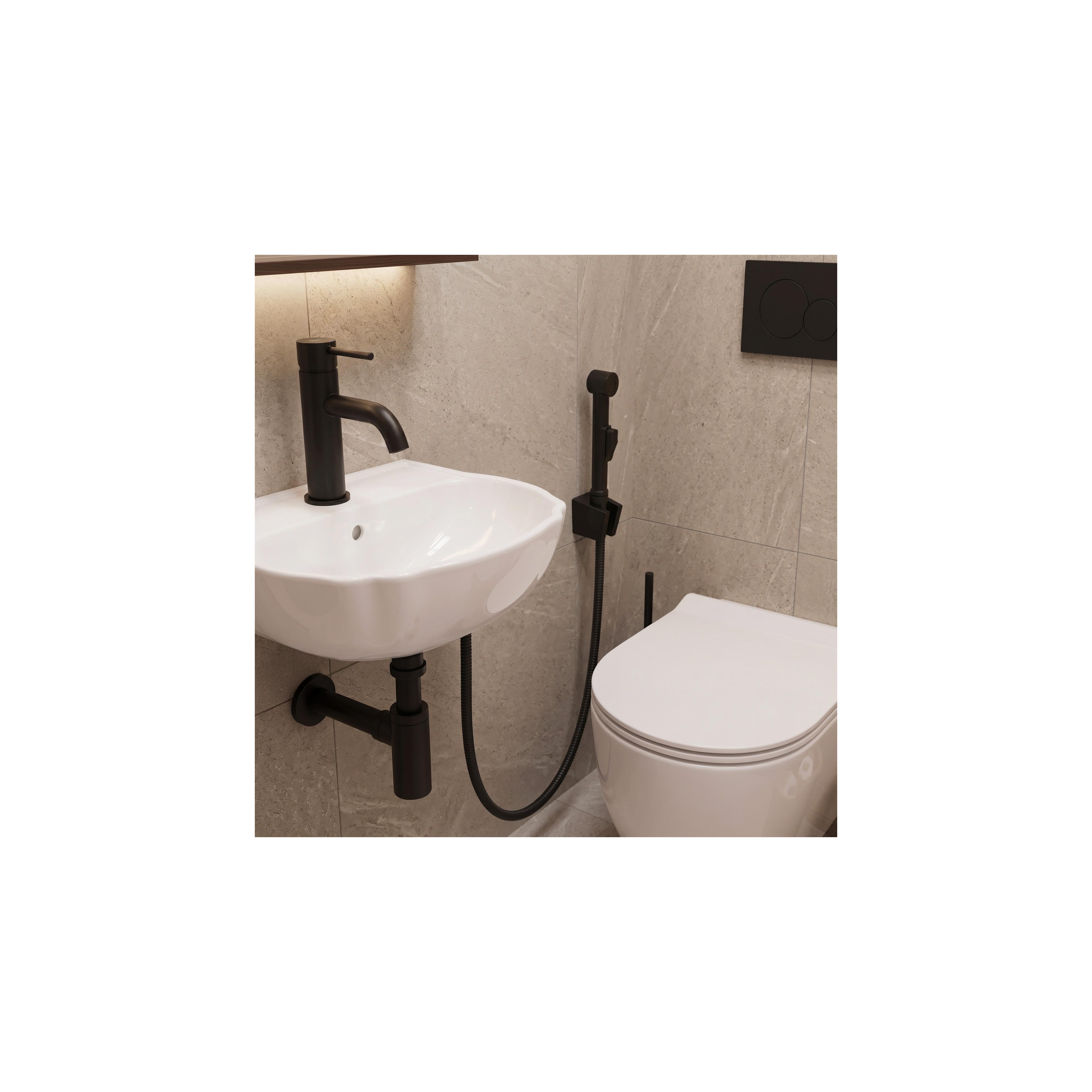 Washbasin faucet with bidetta Rea Lungo Black