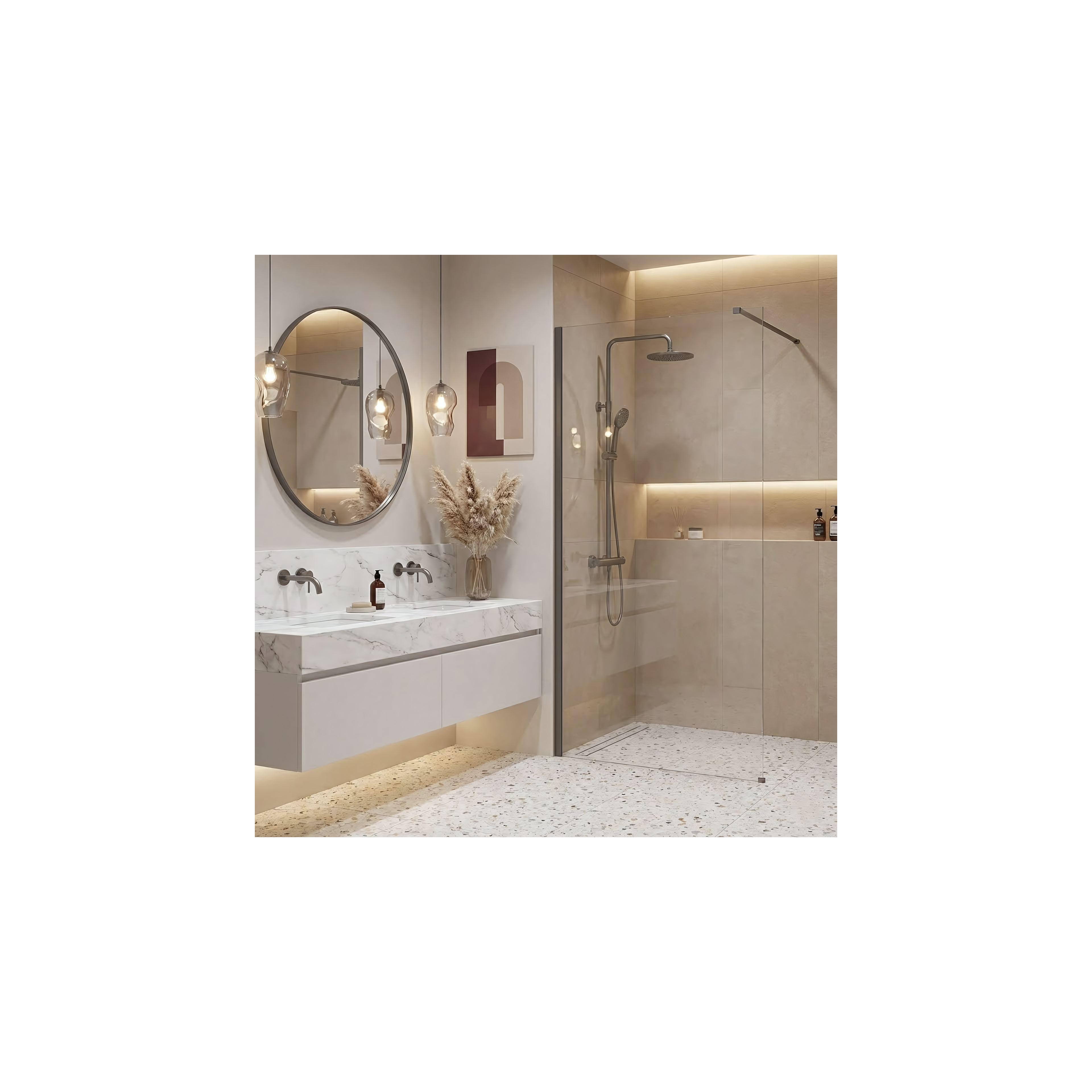 Paroi de douche Rea Flexi Transparent / Titan 80