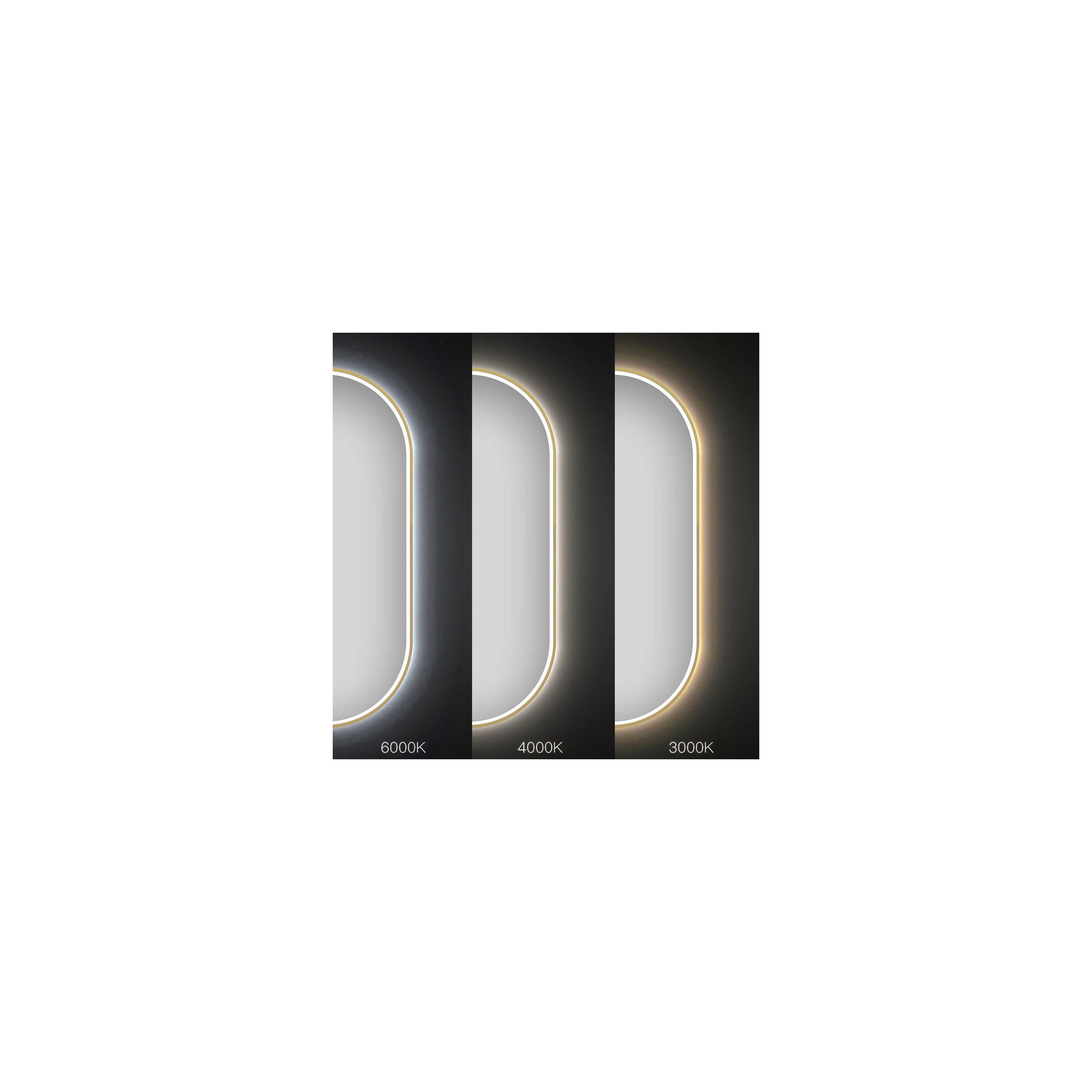 Veidrodis LED OVL 50x100cm Brush Gold