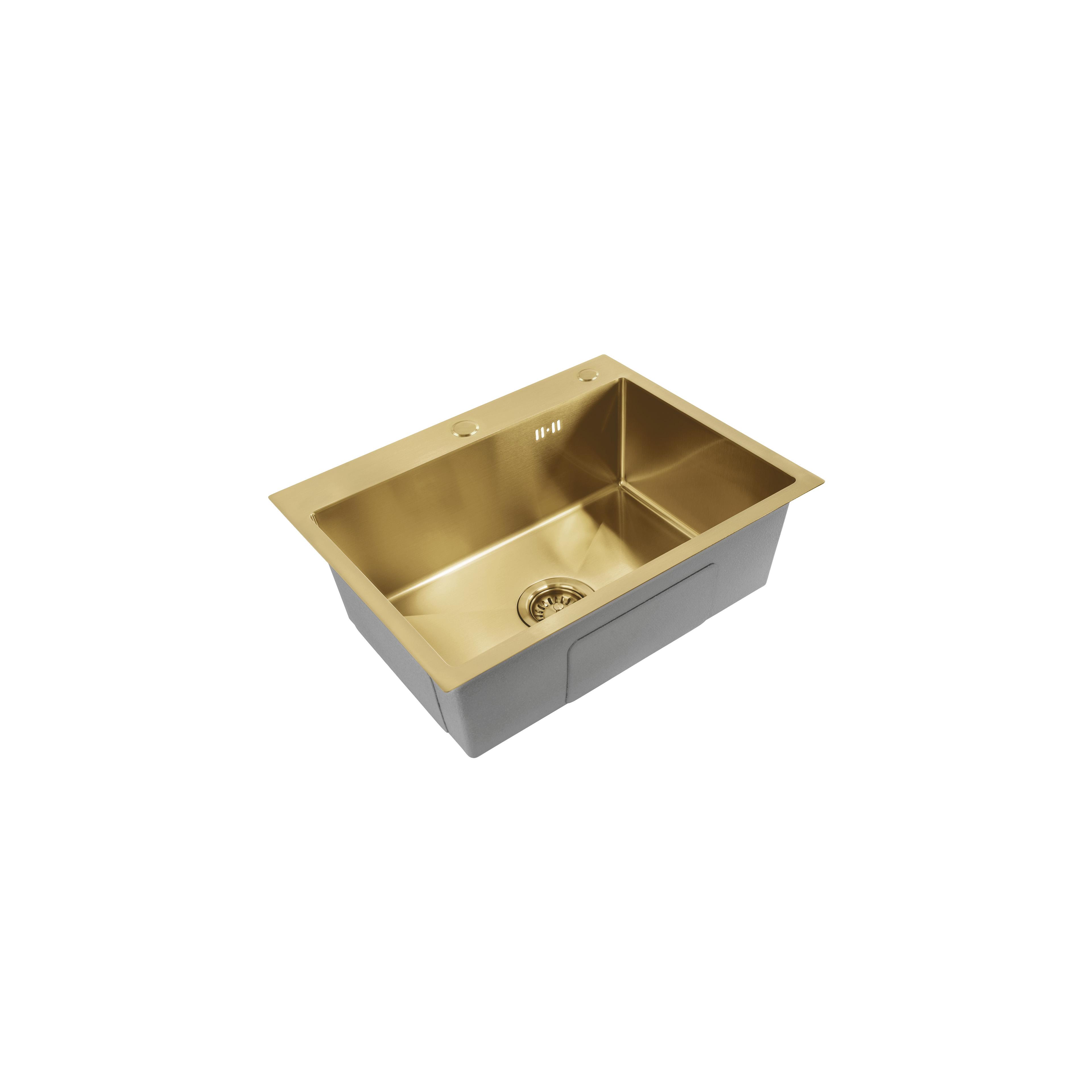 Chiuvetă inox Liam BRUSH GOLD