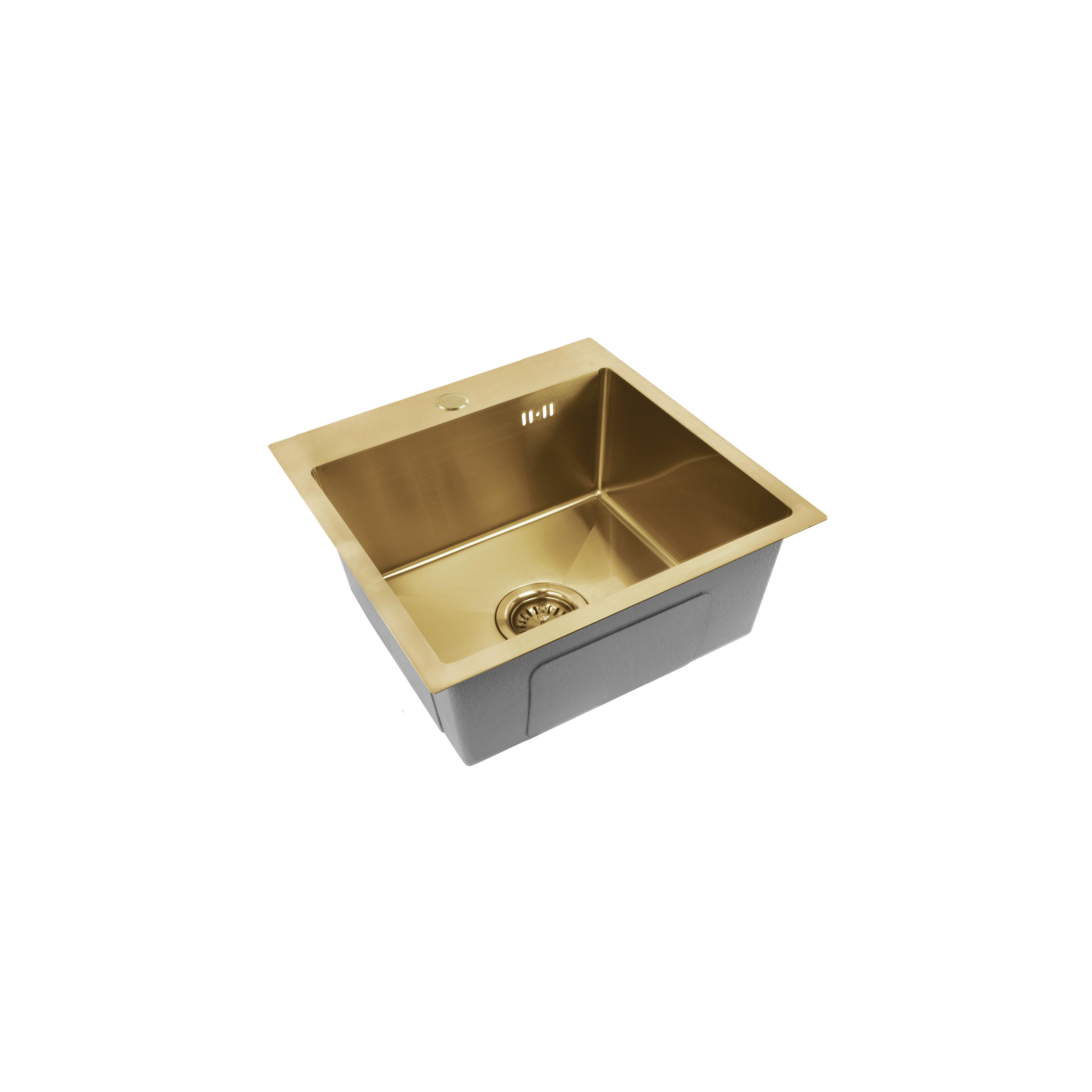 Ocelový dřez Leo 40 BRUSH GOLD