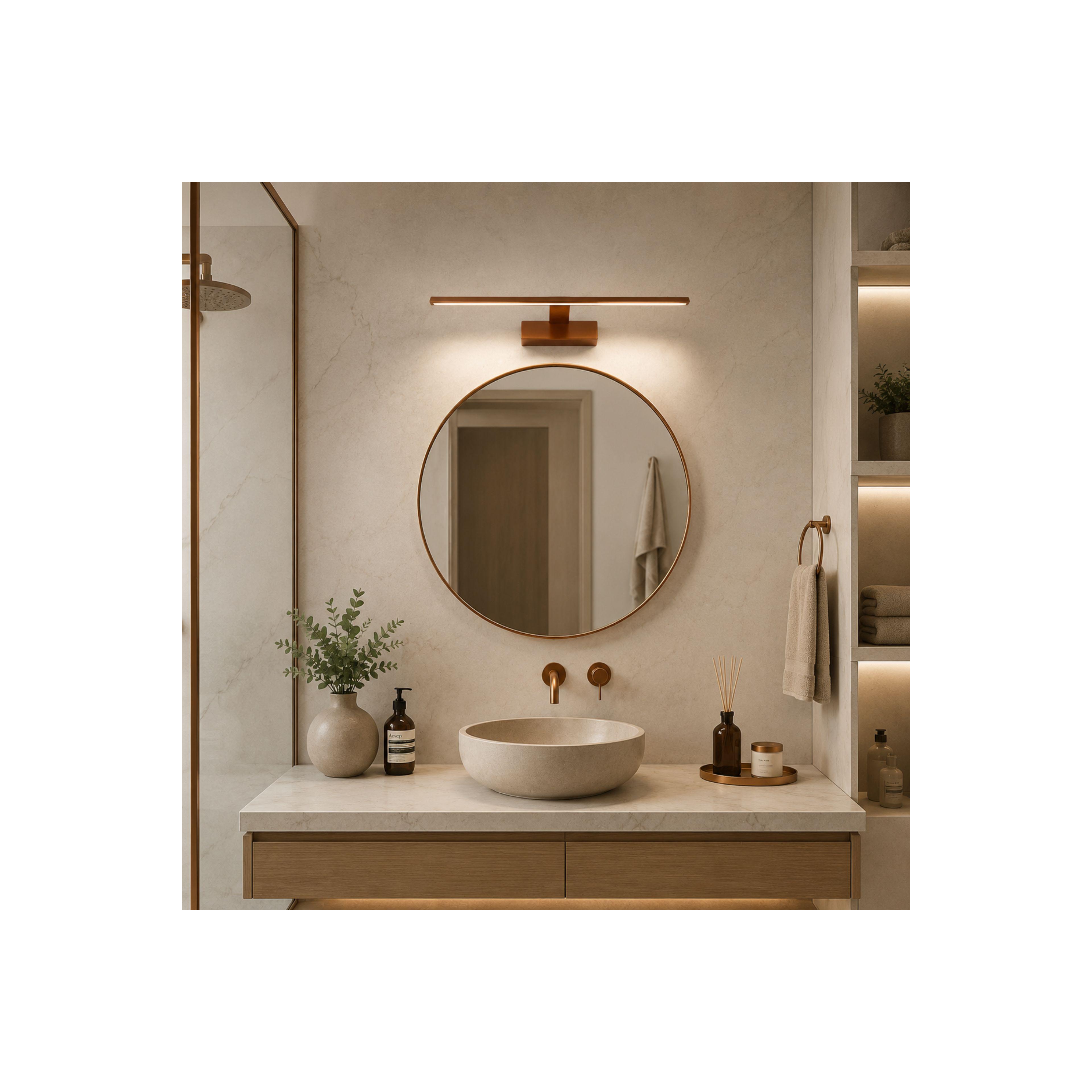 Bad LED-Wandleuchte SWE013-1W 43cm BRUSH COPPER