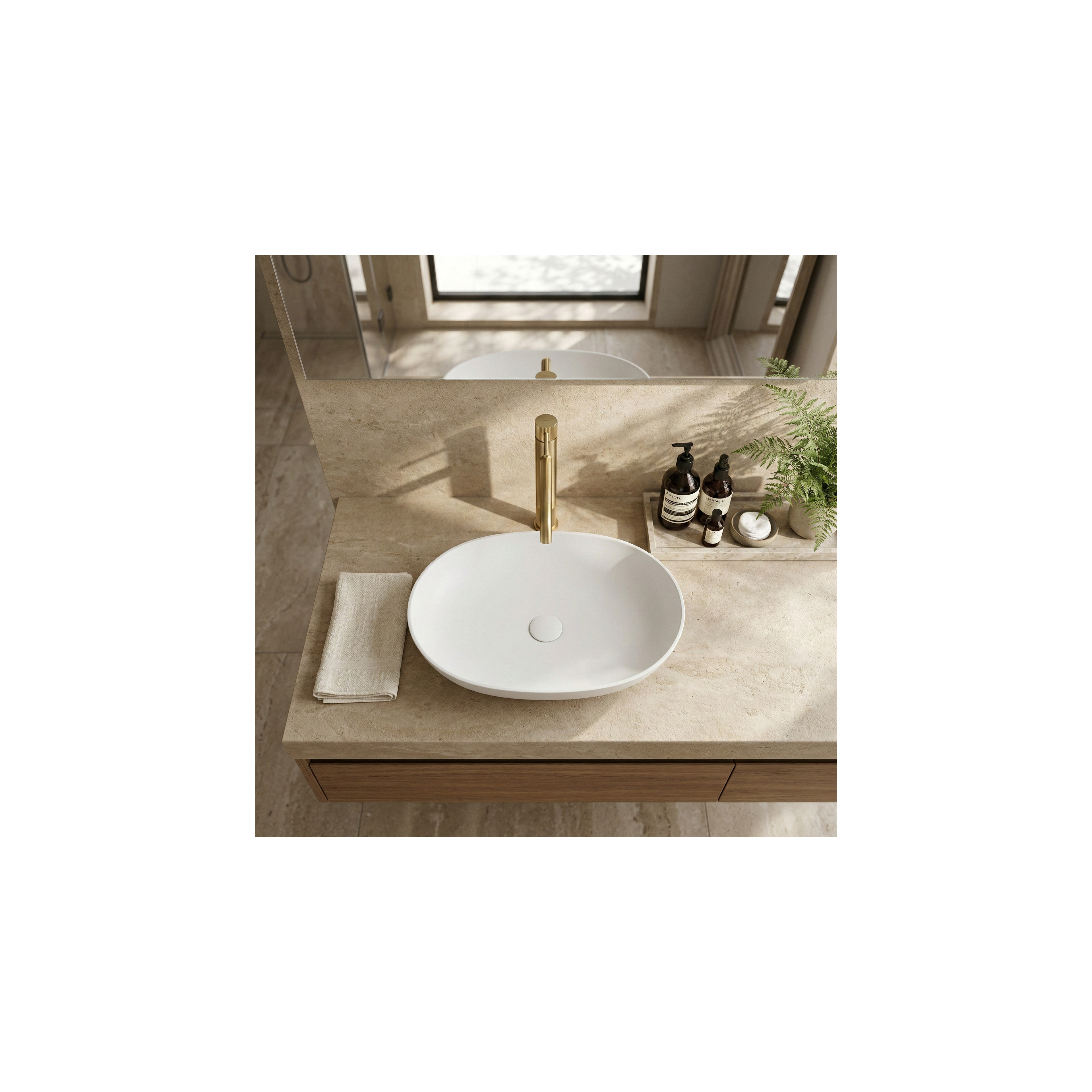 Baterie pentru baie Rea Lungo Stripe Brush Gold