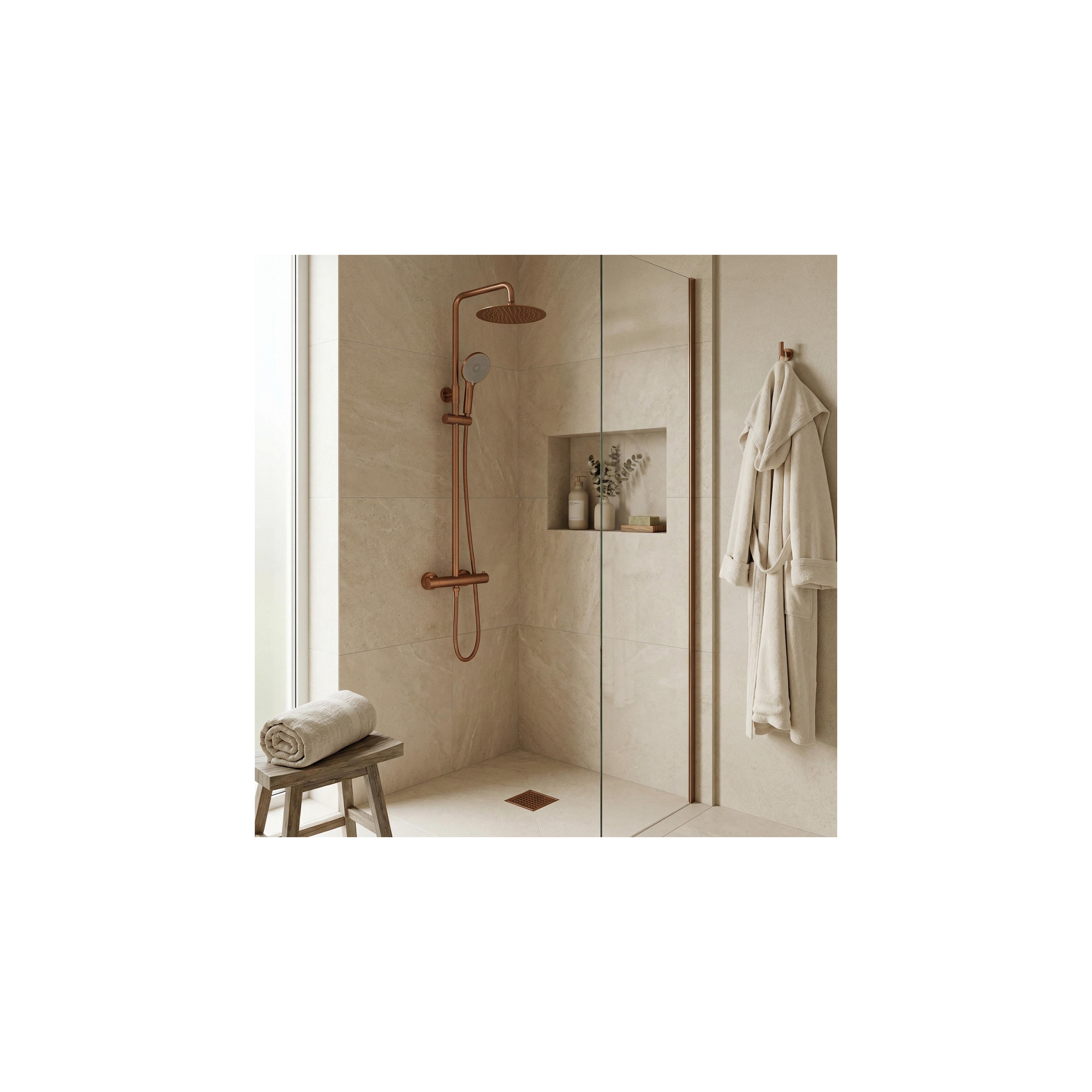 Shower set without spout with thermostat Rea Lungo Copper Brush