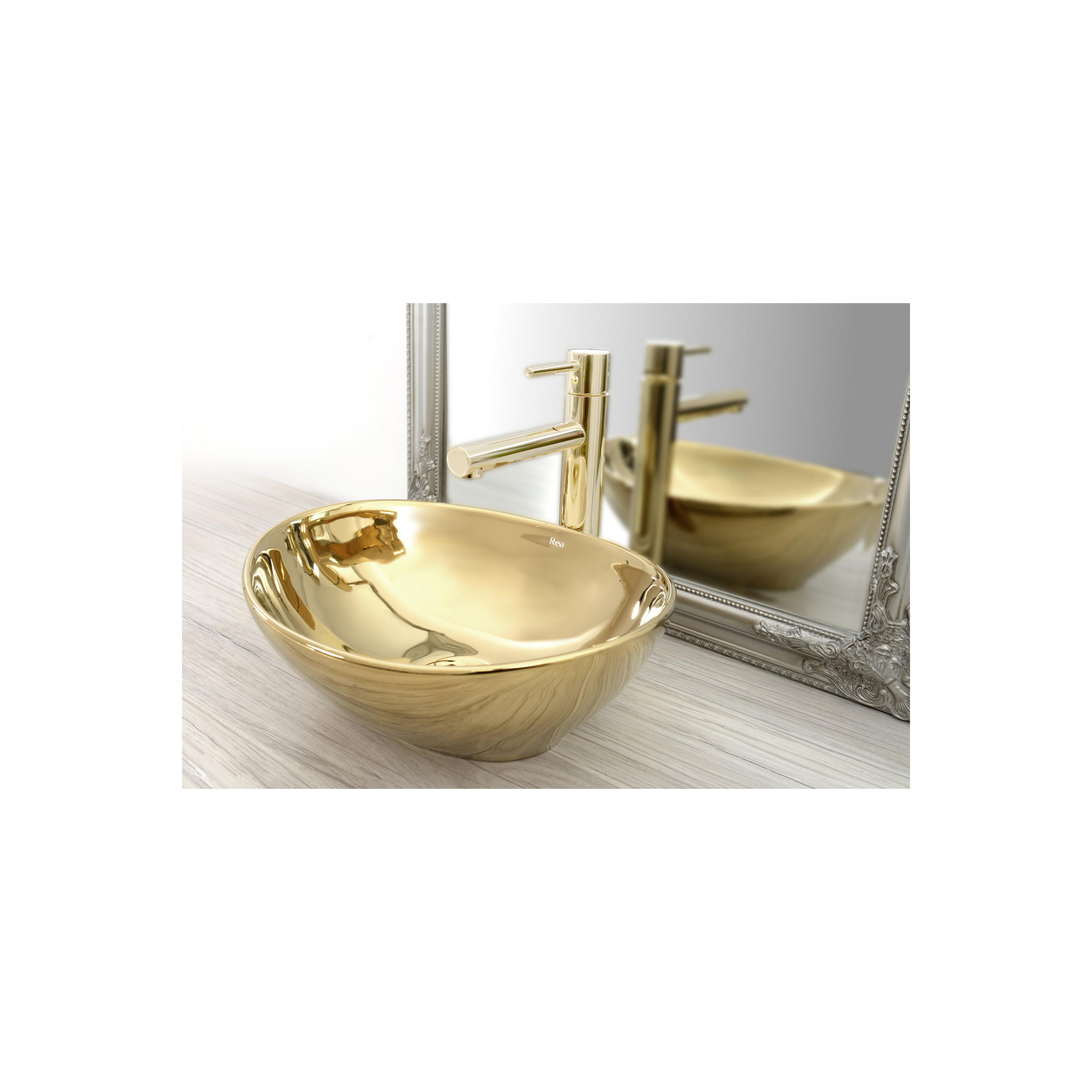 Baterie pentru baie Rea Tess High Light Gold