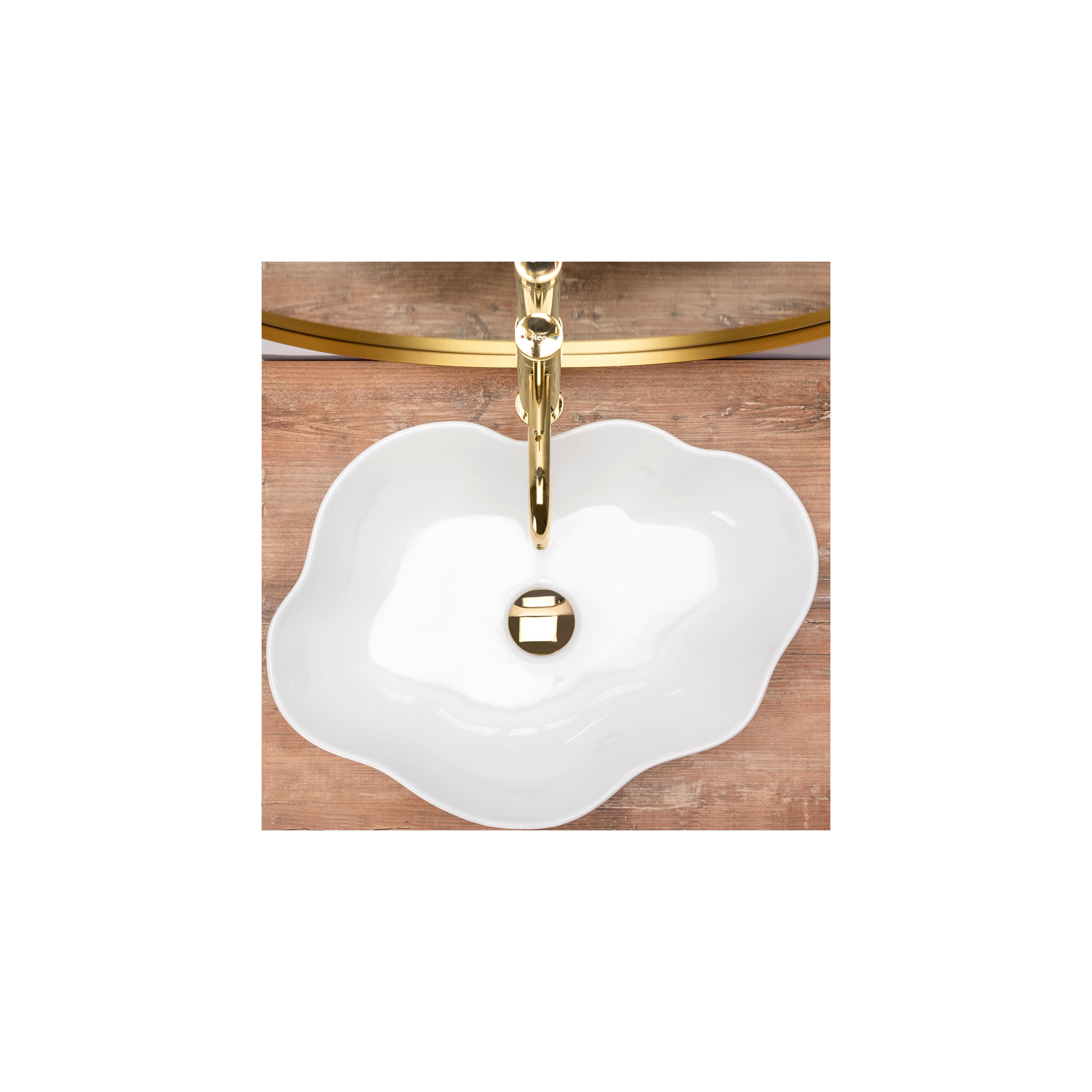 Lavoar pentru blat Rea Pearl White