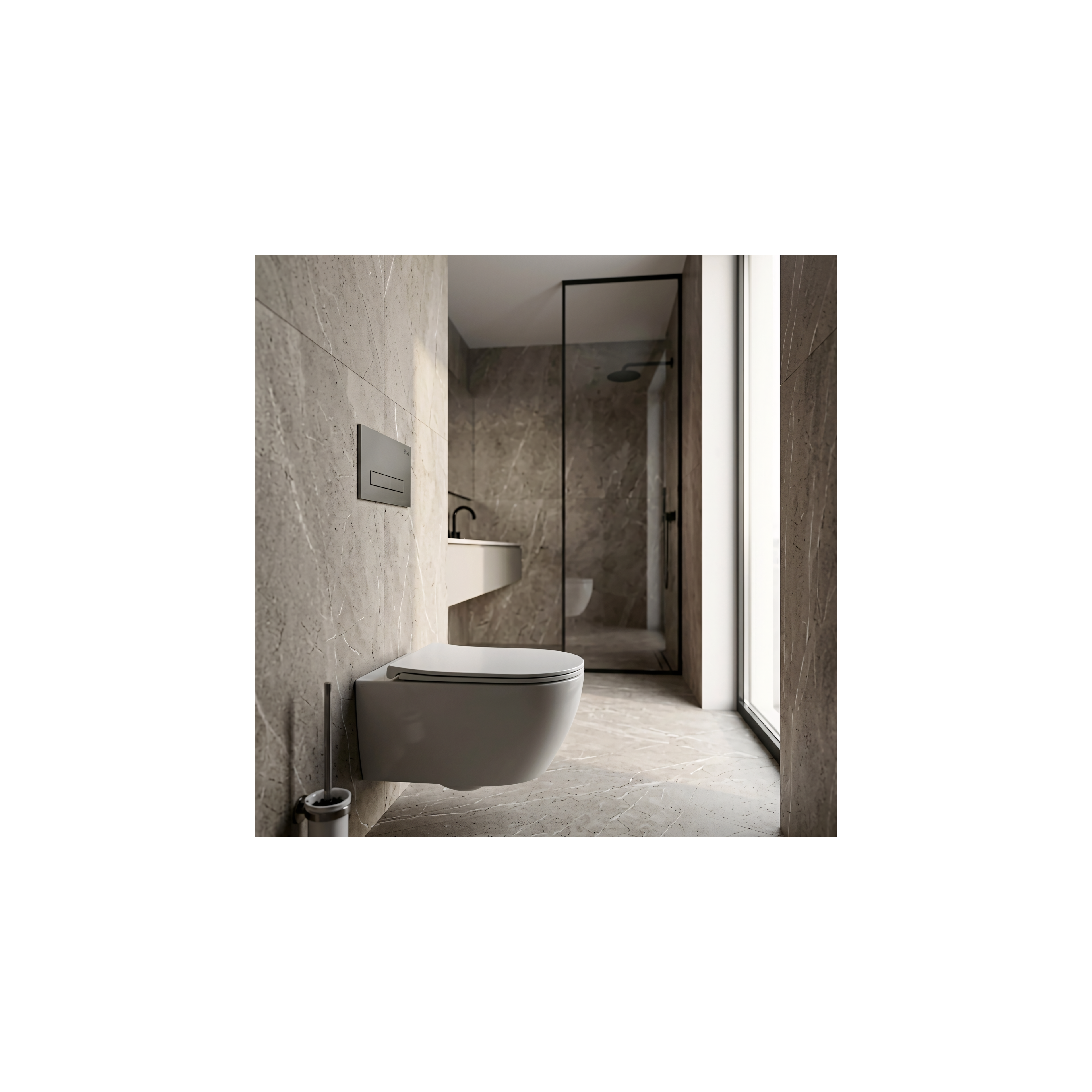 Beépíthető WC Tartókeret Szett Slim 024N HD Titan Nyomólappal