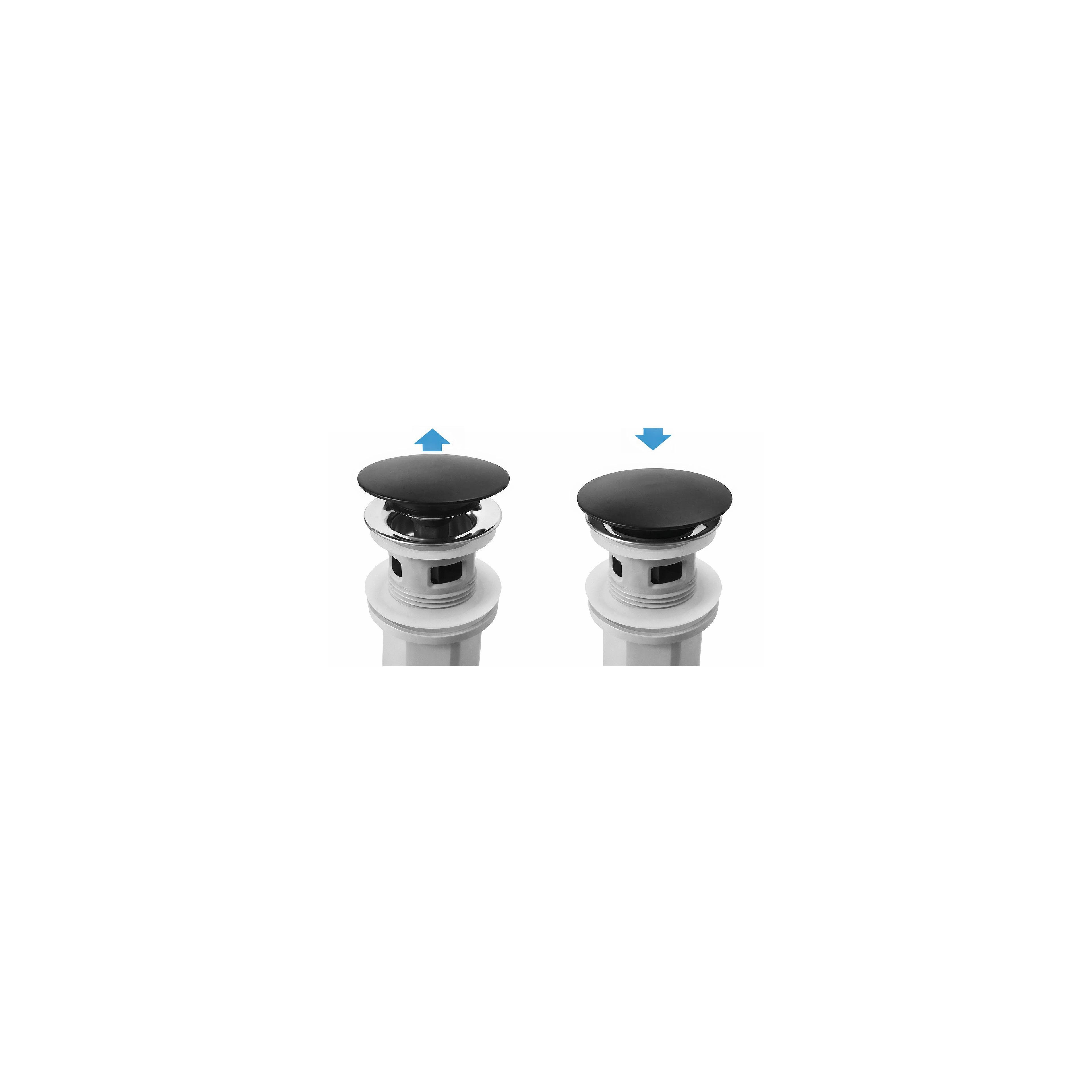 Washbasin siphon with click-clack drain REA Flow Black