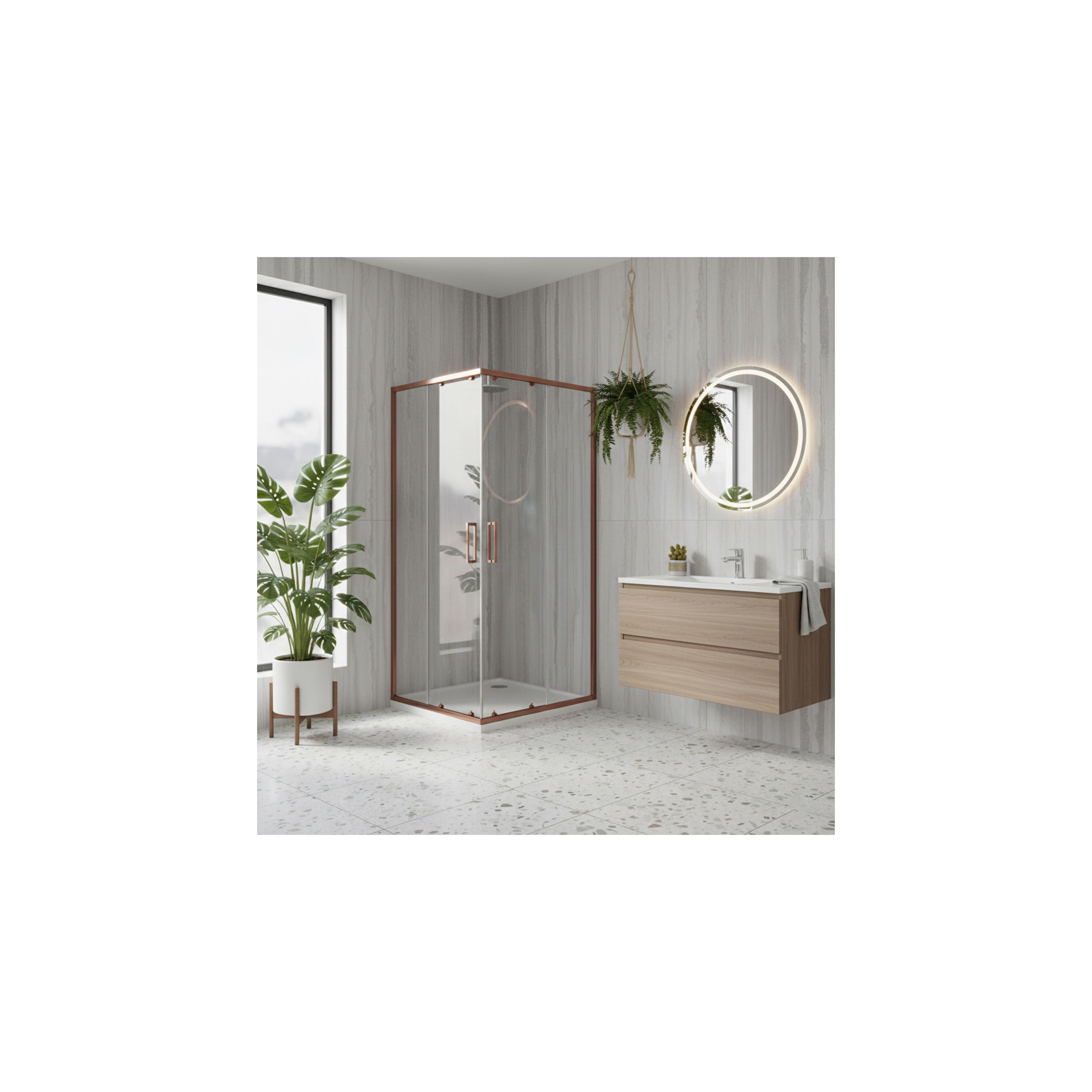 Cabine de douche Rea City 90x90 Brush Copper