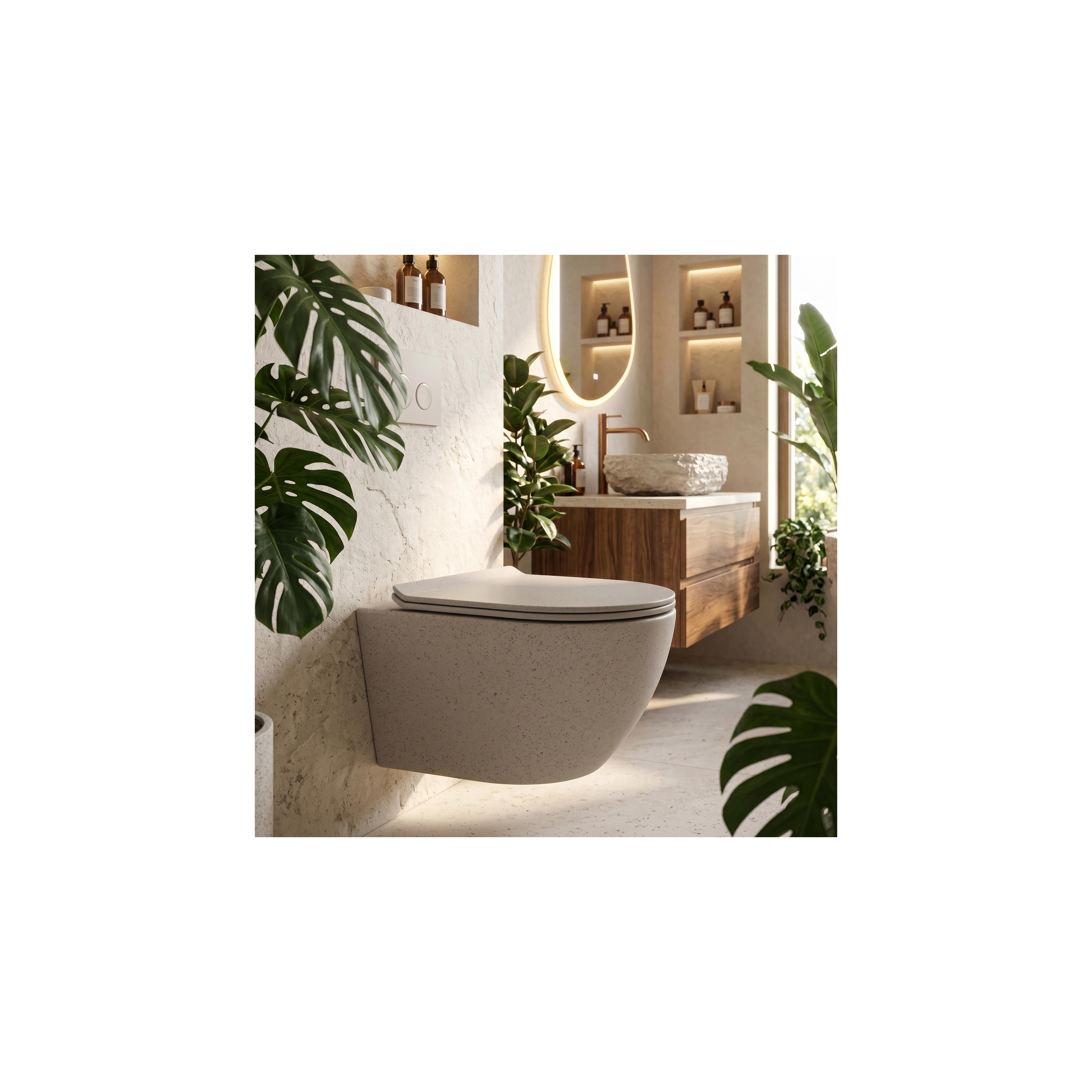 toilet bowl REA Carlo Mini Rimless Ecru