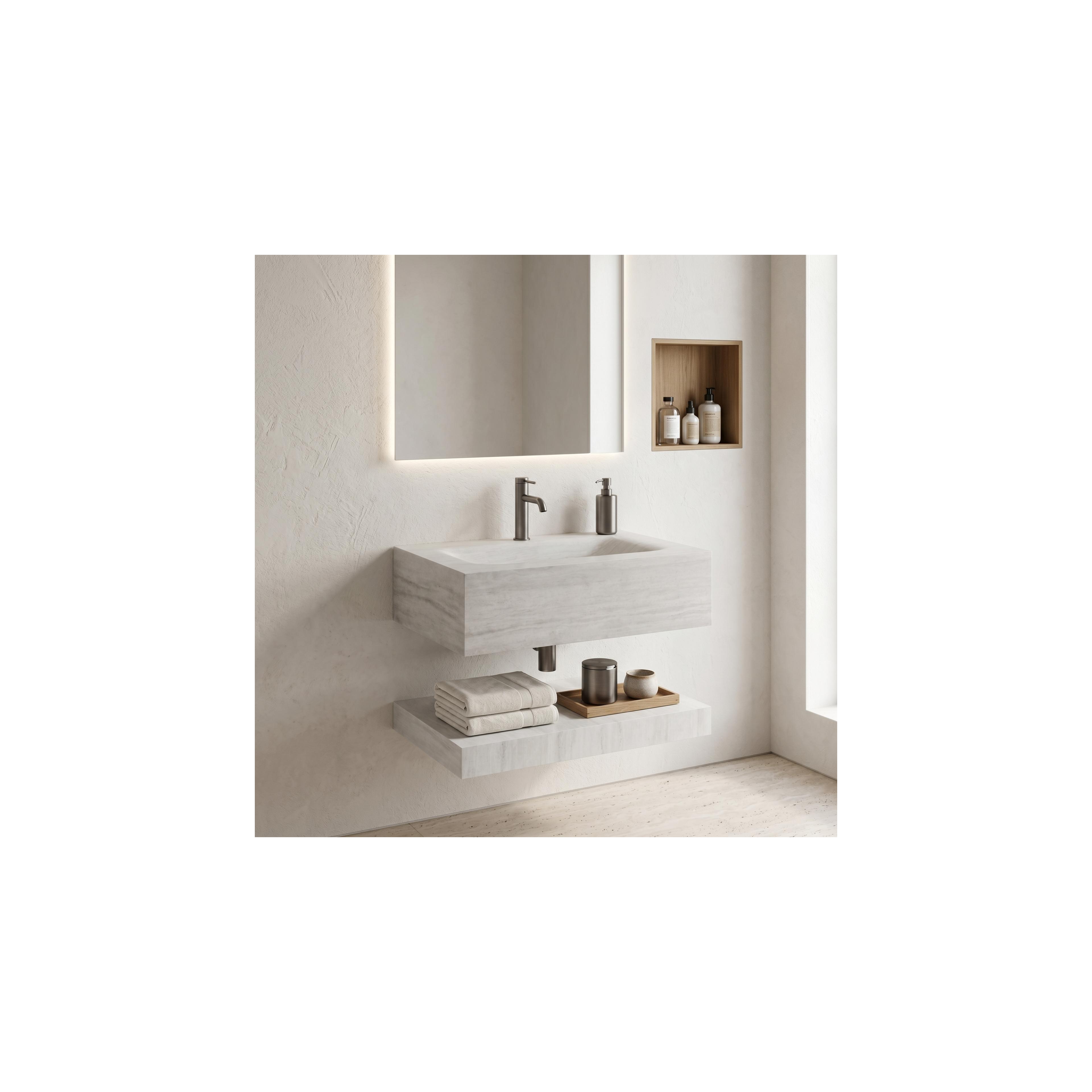 Lavabo suspendu avec étagère Rea Apollo Muralto Roma 70