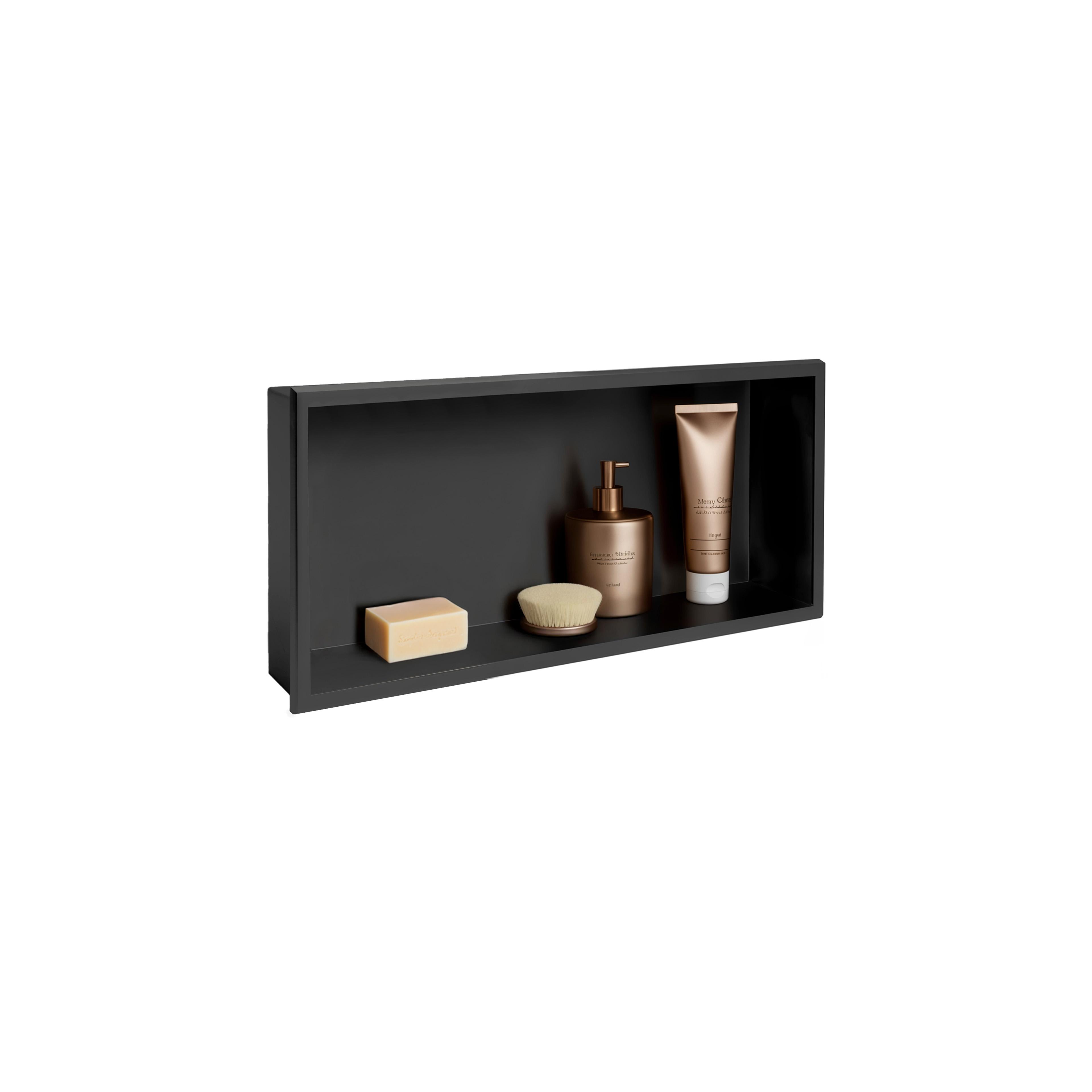 bathroom shelf 30x60 black matt